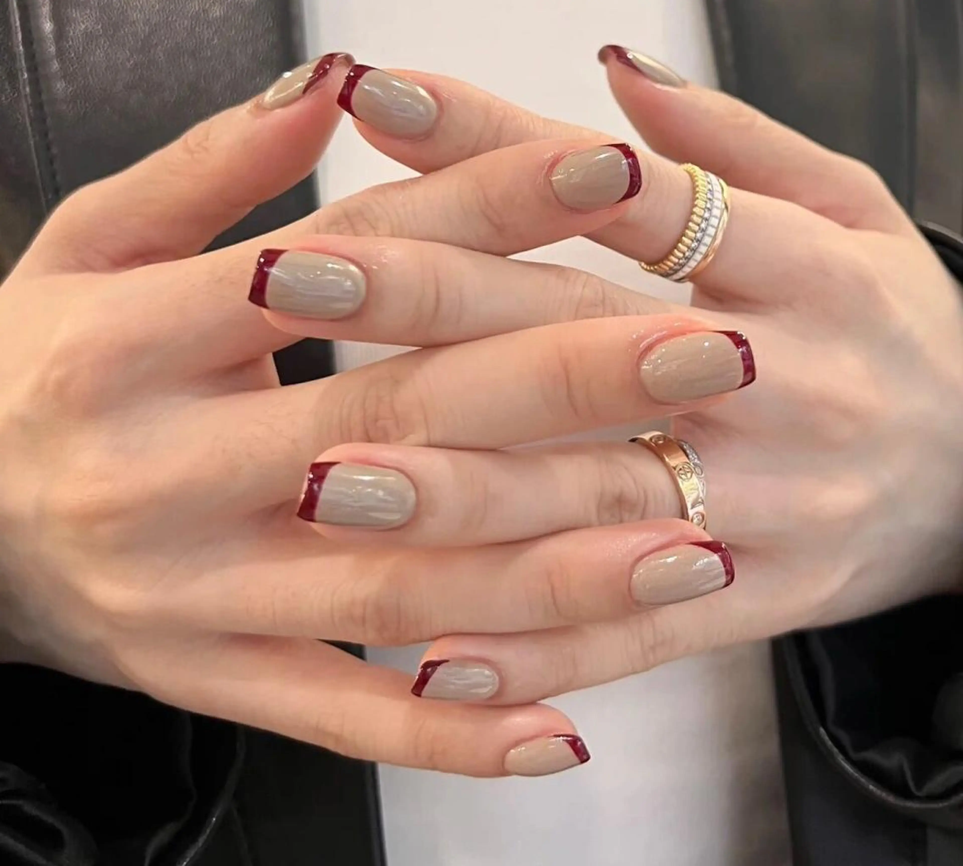 【Hand】フレンチ(ベース&フレンチ2色迄)ストーン2個🎁の写真