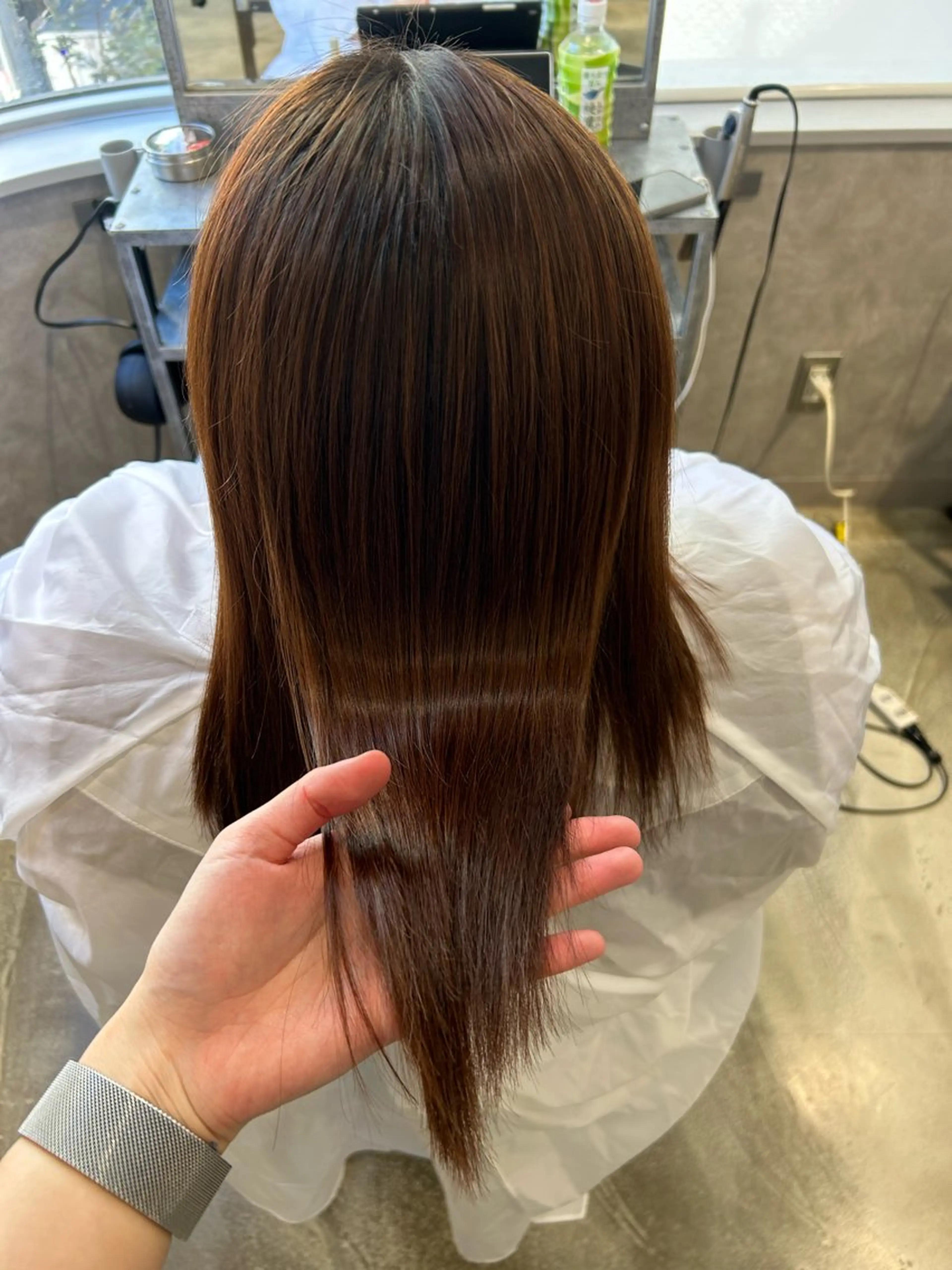 セミロング 新宿ハイトーン/ カットモデル/のりかのヘアスタイル