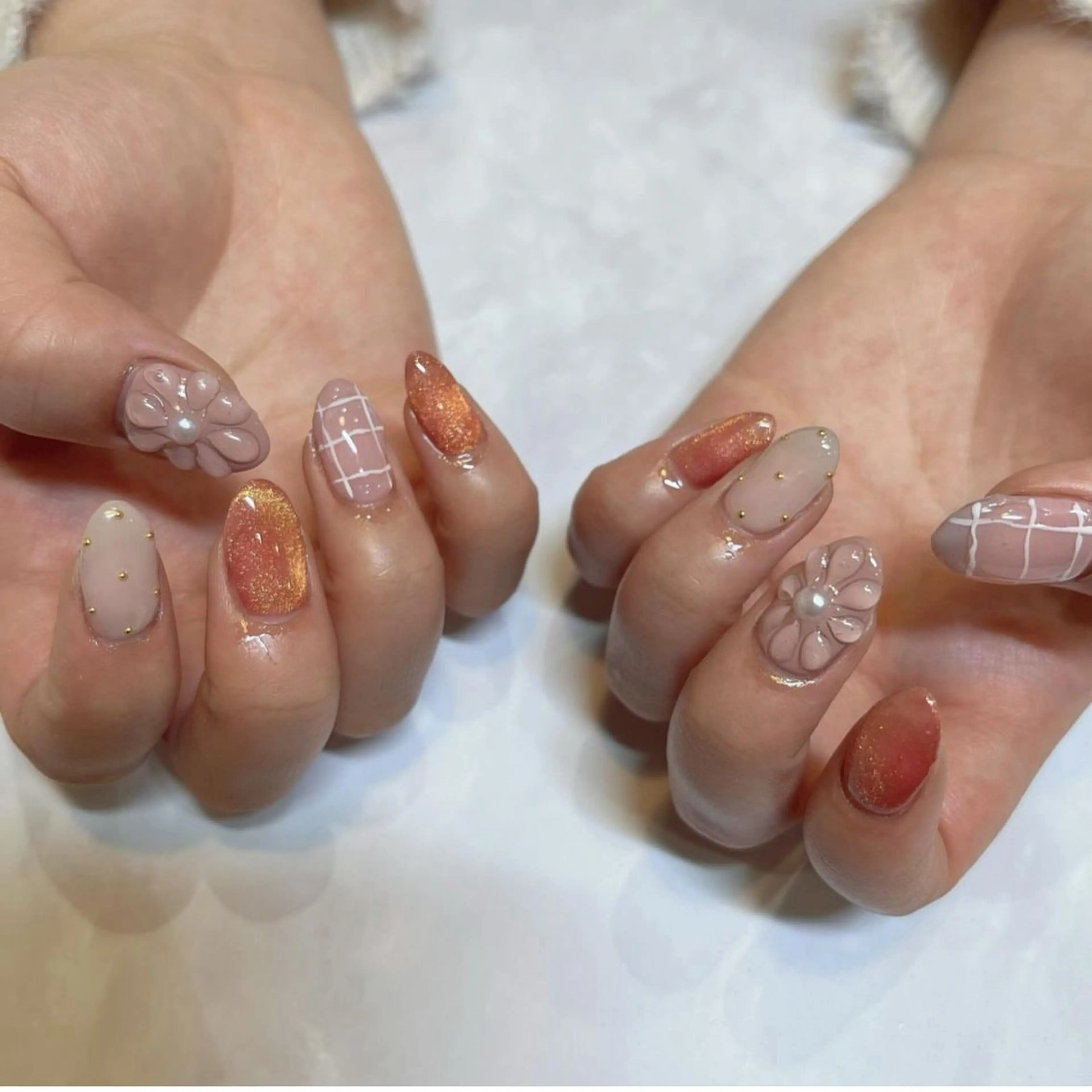 ネイル フラワーネイル ぷっくりネイル REMIA上大岡所属・REMIA 🤍 nakaneのネイルデザイン