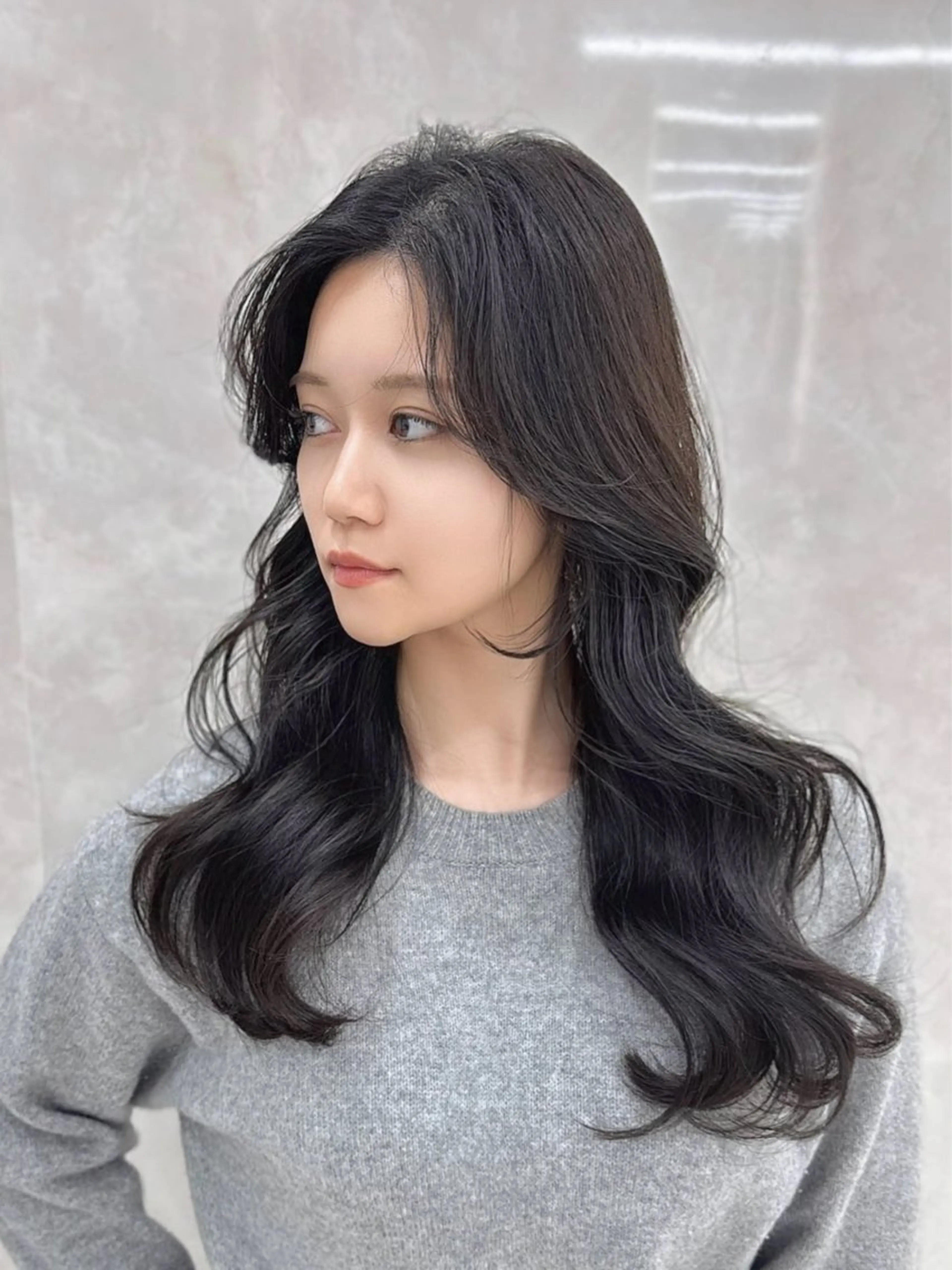 ロング カラー カット ヘアカラー トリートメント 前髪顔周り/レイヤー 韓国/桔川恒のヘアスタイル