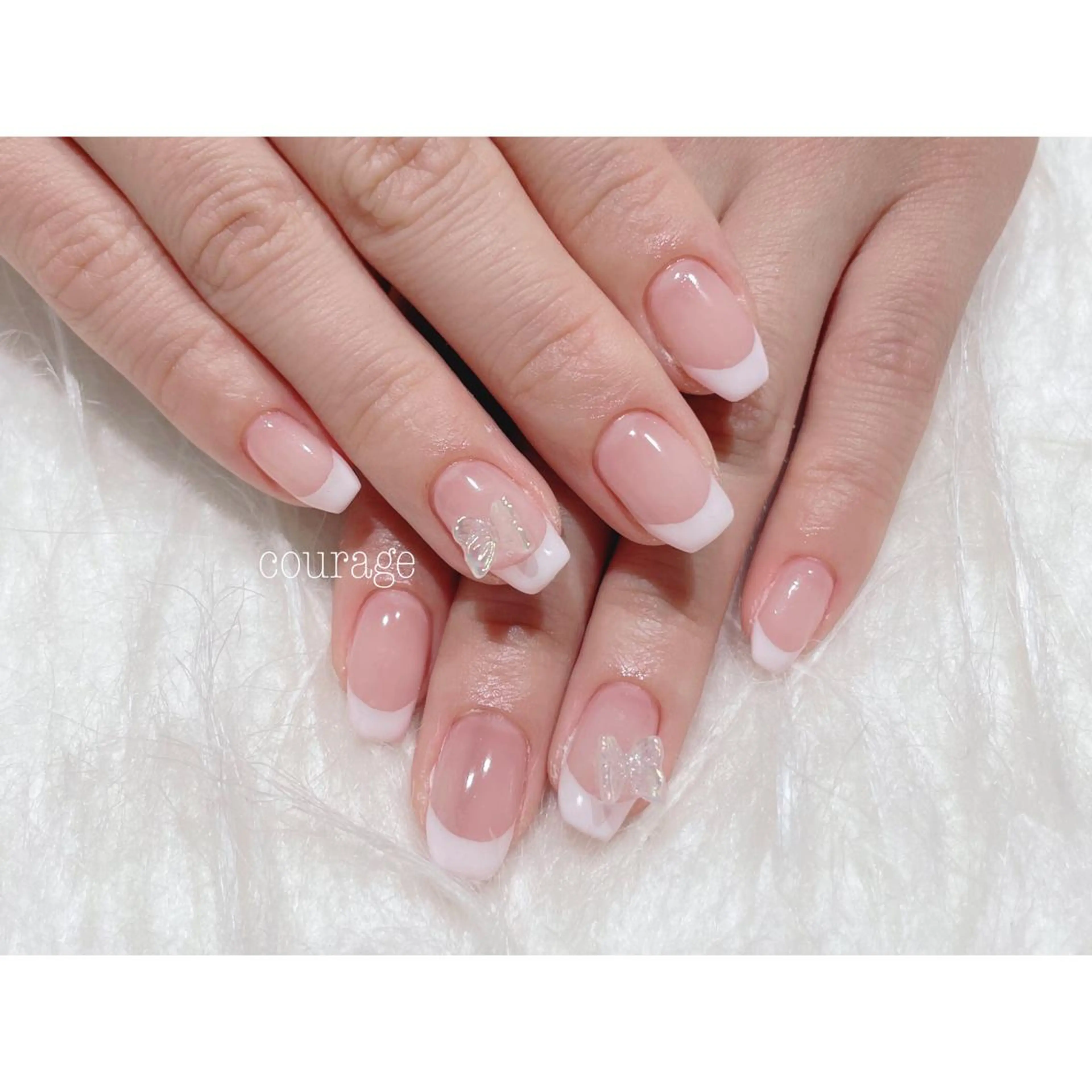 ネイル フレンチネイル ピンク ハンドネイル ネイルサロンcourage所属・ネイルサロン courageのネイルデザイン