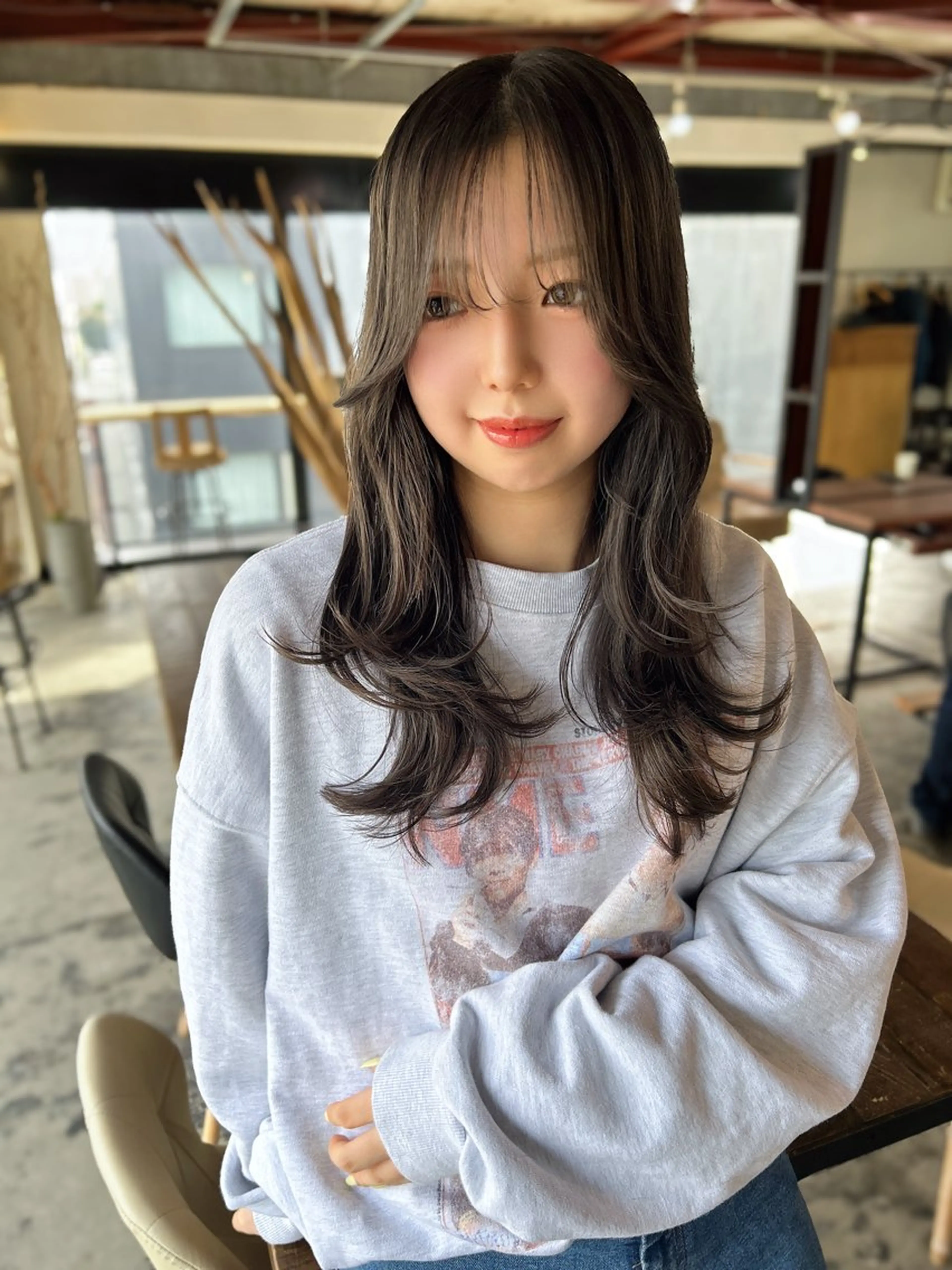 ロング カラー カット ヘアカラー トリートメント ダブルカラー/ 透明感/SHISEIのヘアスタイル