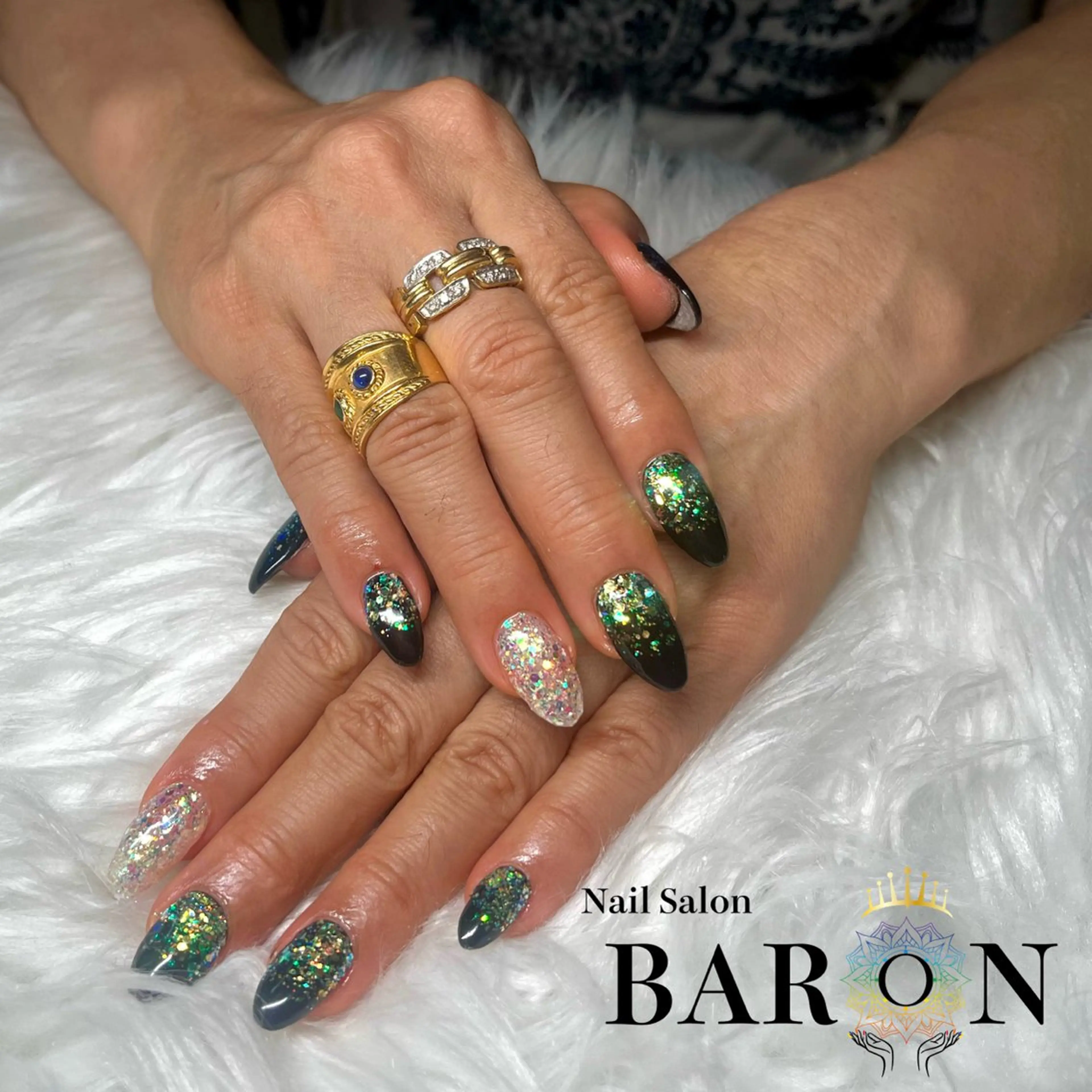 ネイル ラメ(グリッター) ハンドネイル ☆SAKI☆ BARON 店長のネイルデザイン