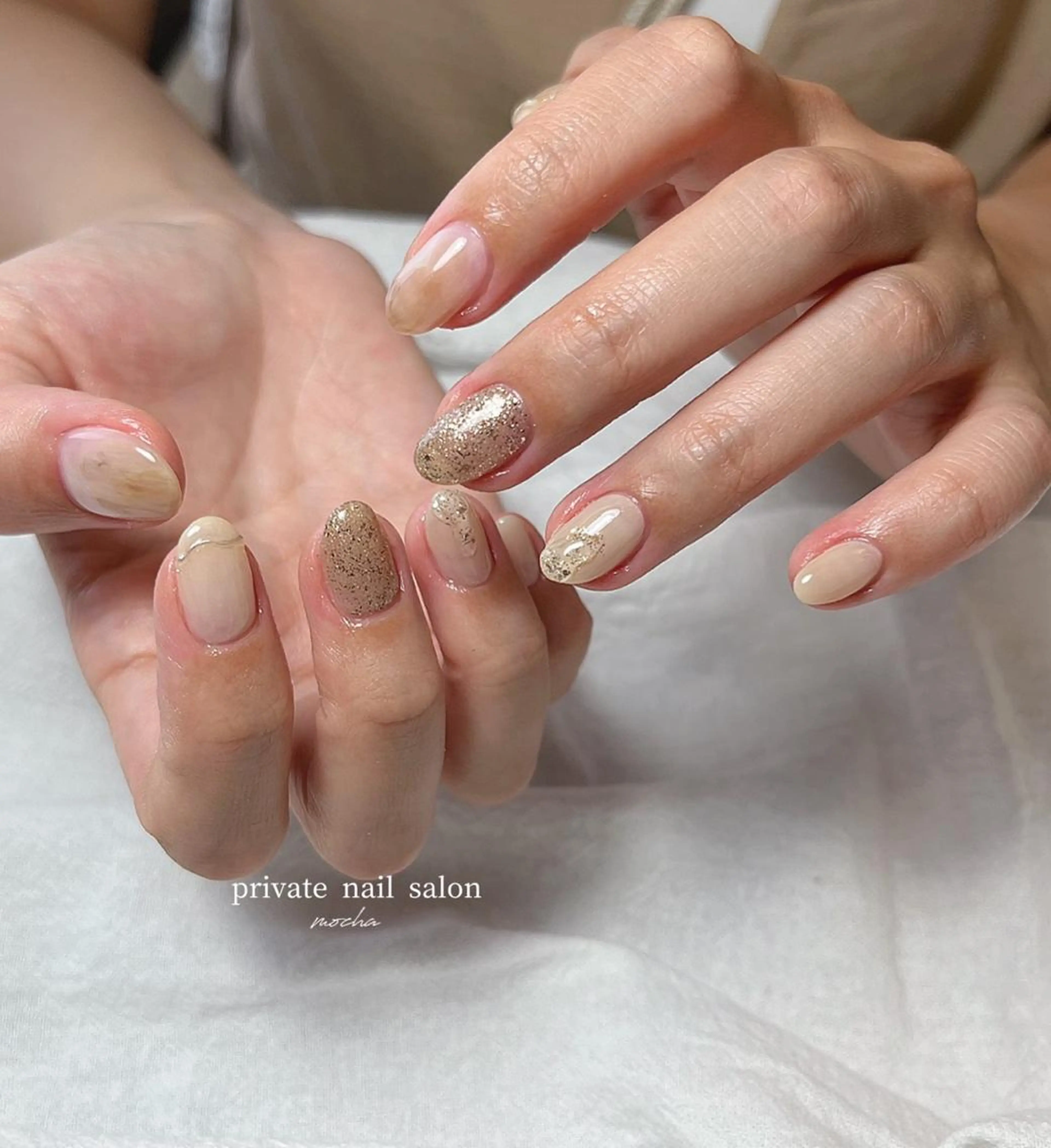 ネイル カジュアル チークネイル フレンチネイル ジェルネイル マグネットネイル ハンドネイル mocha nailのネイルデザイン