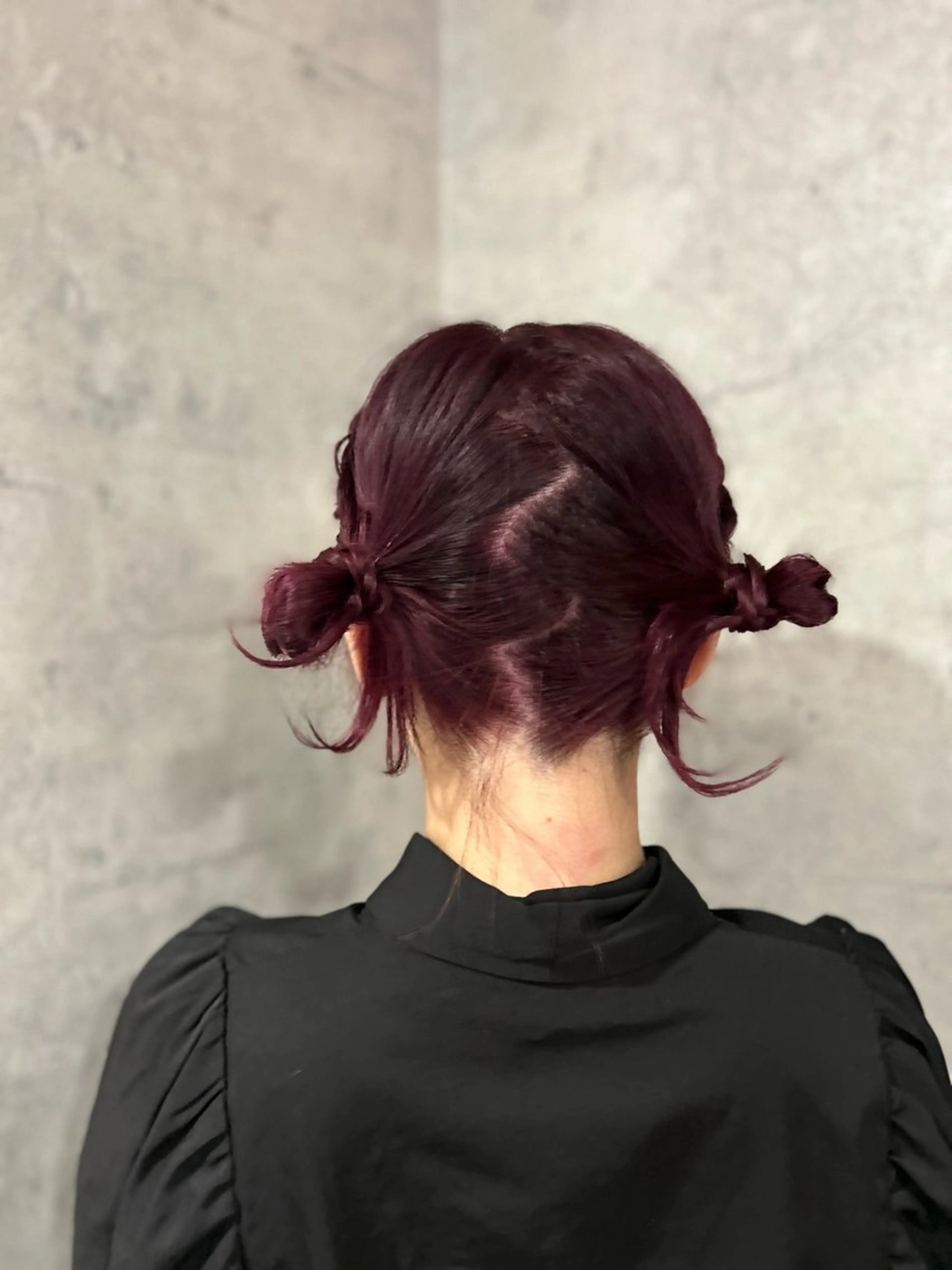 ミディアム カラー カシス ウルフカット ヘアカラー トリートメント パーソナルカラー 診断🍀マリンのヘアスタイル