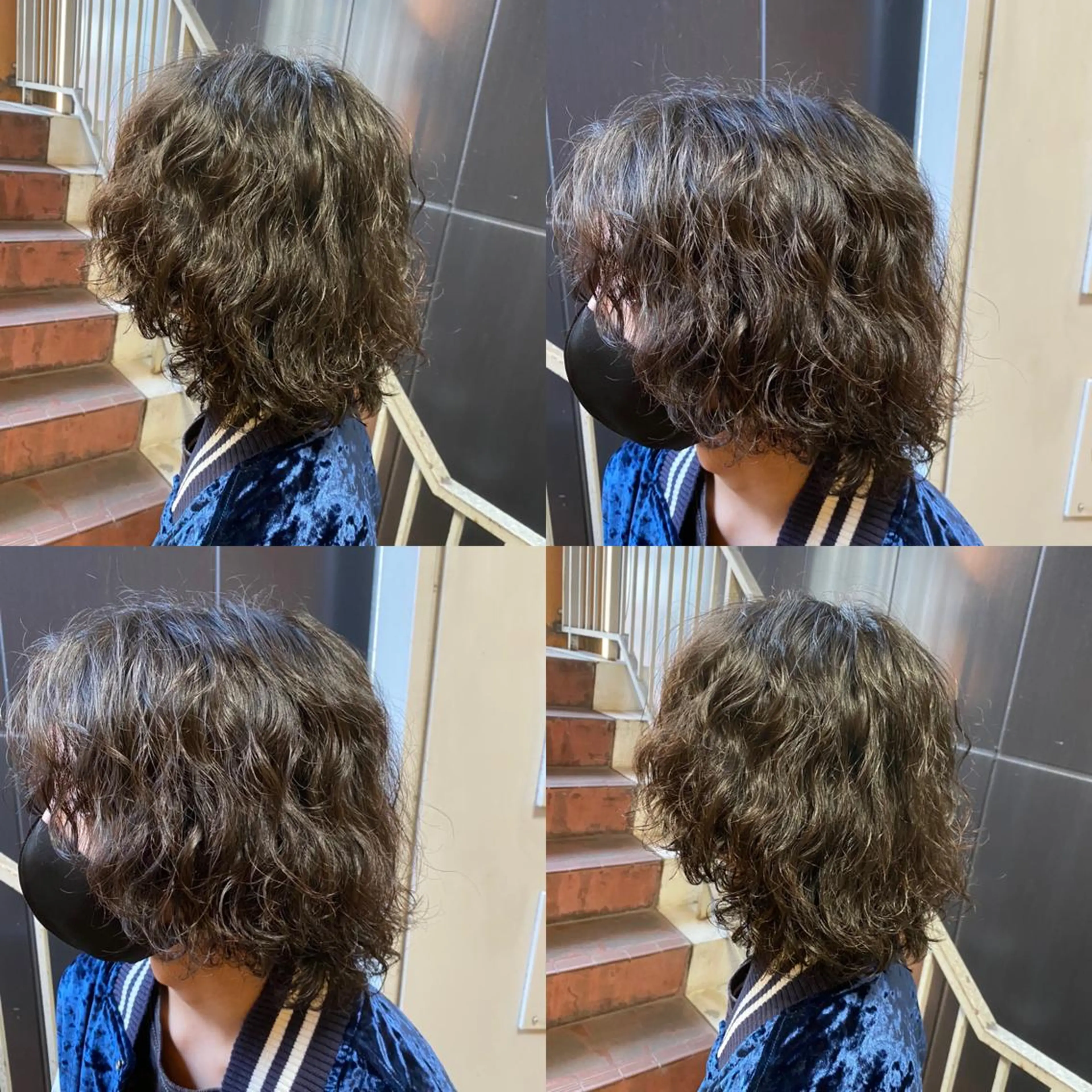 ショート パーマ アッシュ 外国人風カラー ハイライト 学生 レイヤーカット ご予約 宜しくお願いします！のヘアスタイル