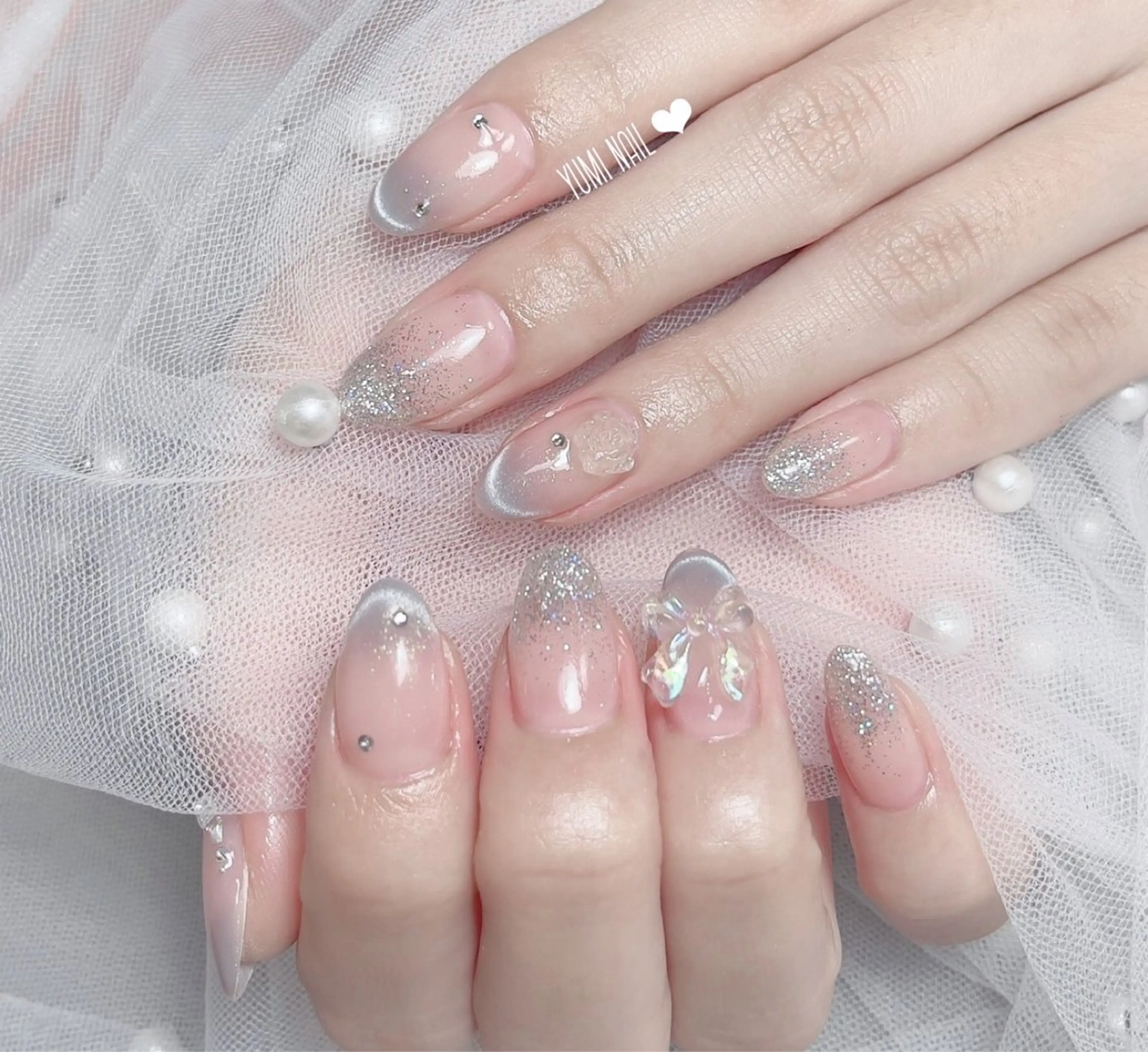 ネイル ハンドネイル 𝐲𝐮𝐦𝐢🎀 長さ出しデザイン専門のネイルデザイン