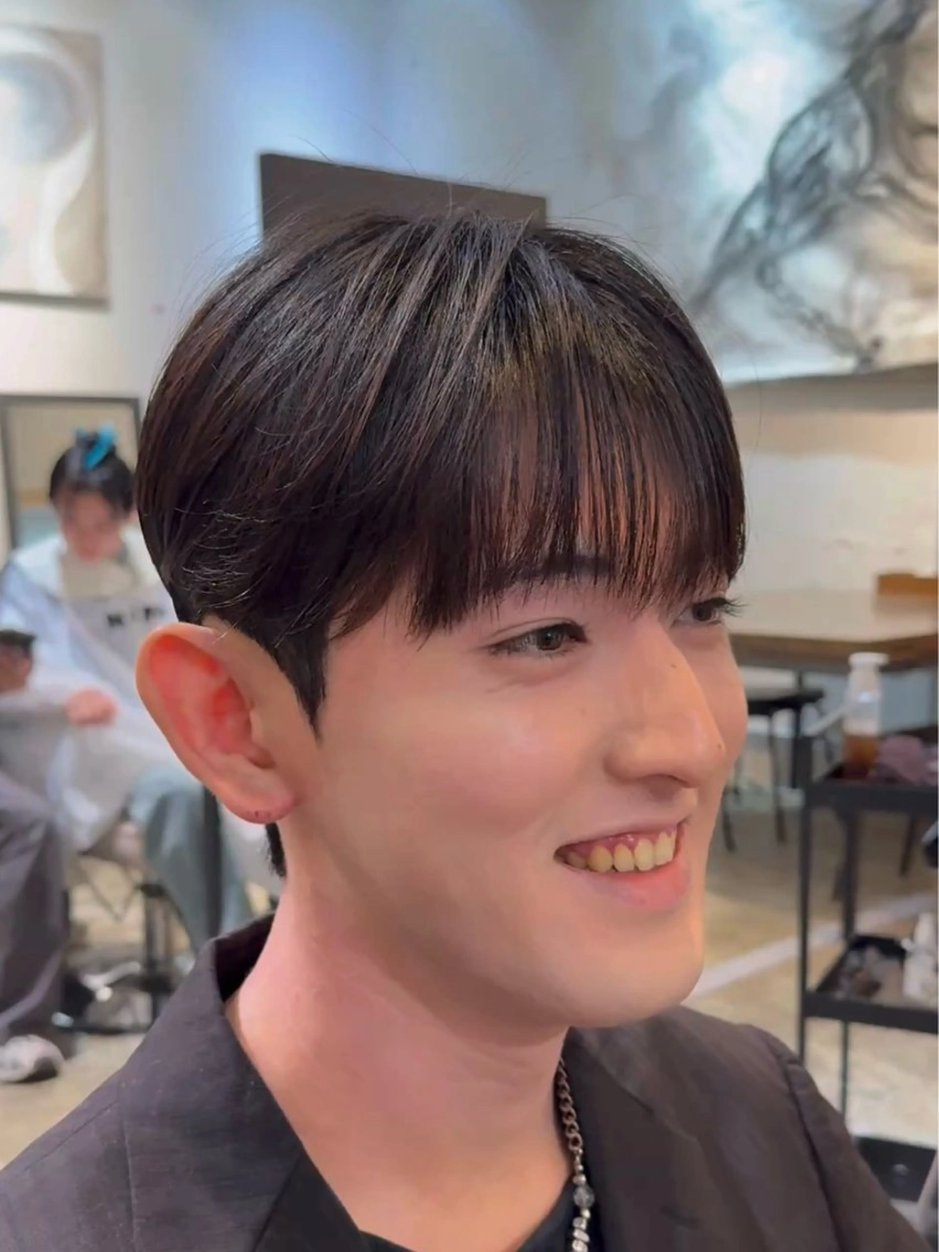 ショート パーマ メンズ ダウンパーマ マッシュ メンズパーマ シースルーマッシュ カット パーマ トリートメント ダウンパーマ/韓国 ヘア/ブリーチ/桑本のヘアスタイル