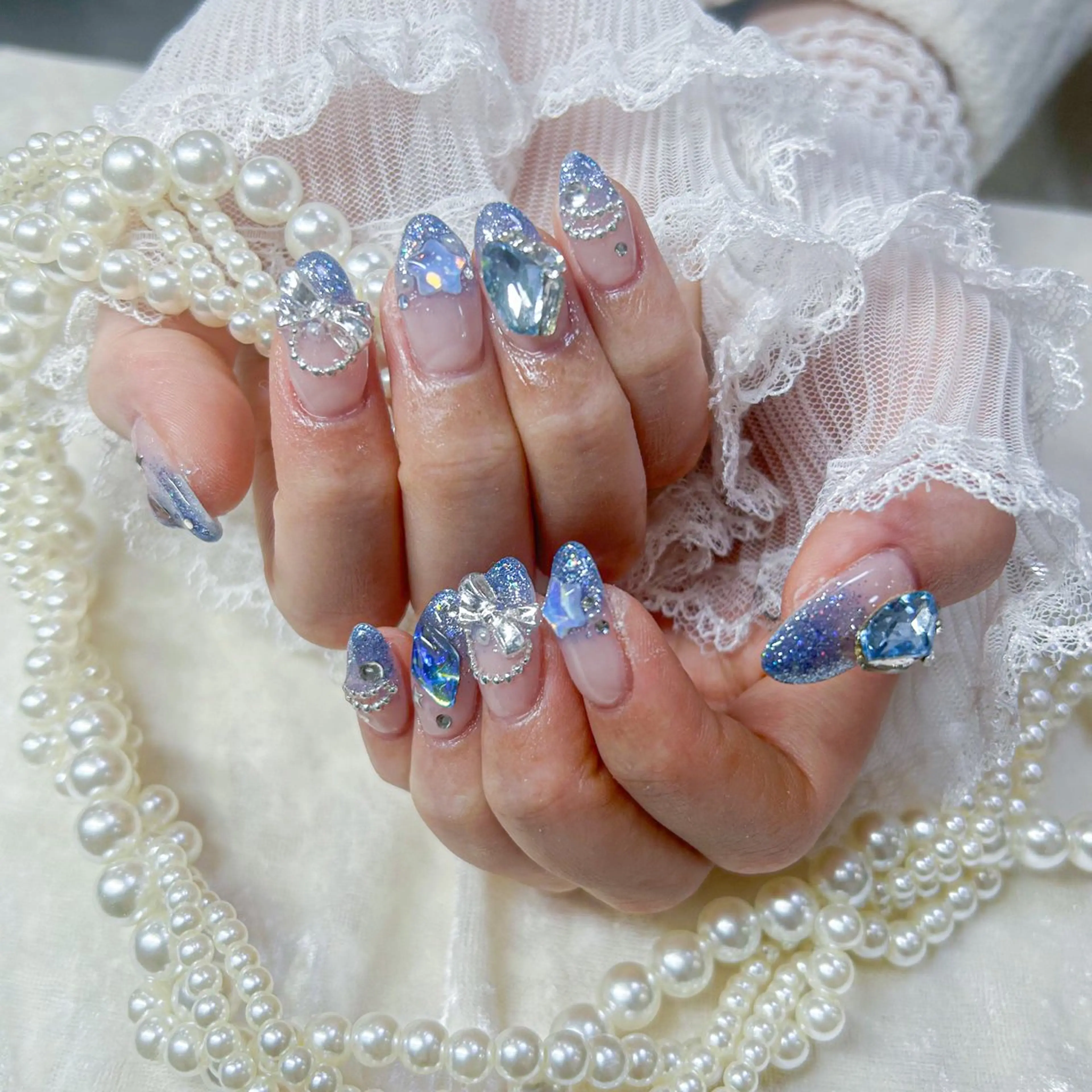 ネイル アートネイル 長さ出し フットネイル 韓国ネイル マグネットネイル Minami 🍓のネイルデザイン