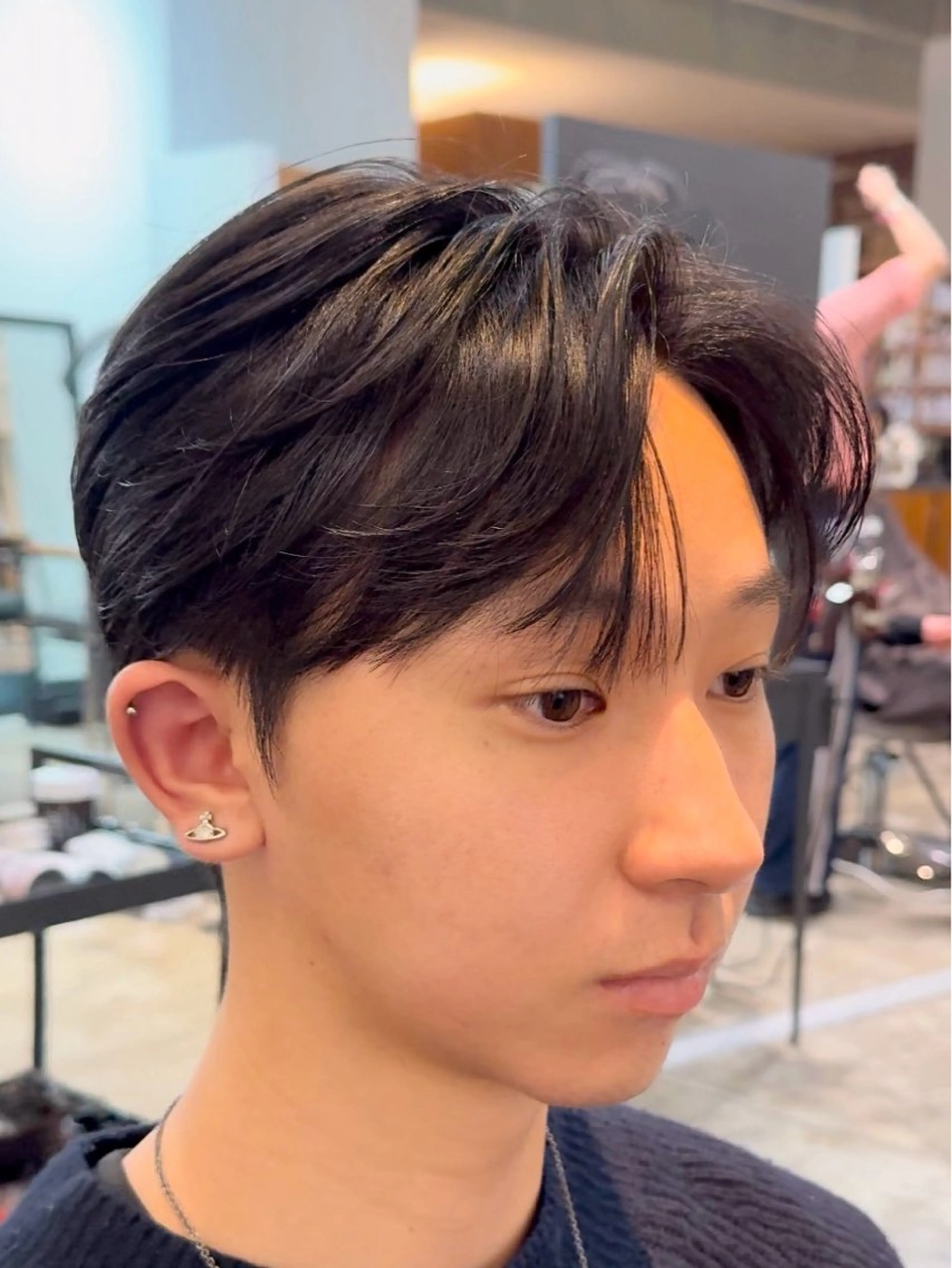 ショート パーマ メンズ ダウンパーマ メンズパーマ ショートヘア カット パーマ トリートメント ダウンパーマ/韓国 ヘア/ブリーチ/桑本のヘアスタイル