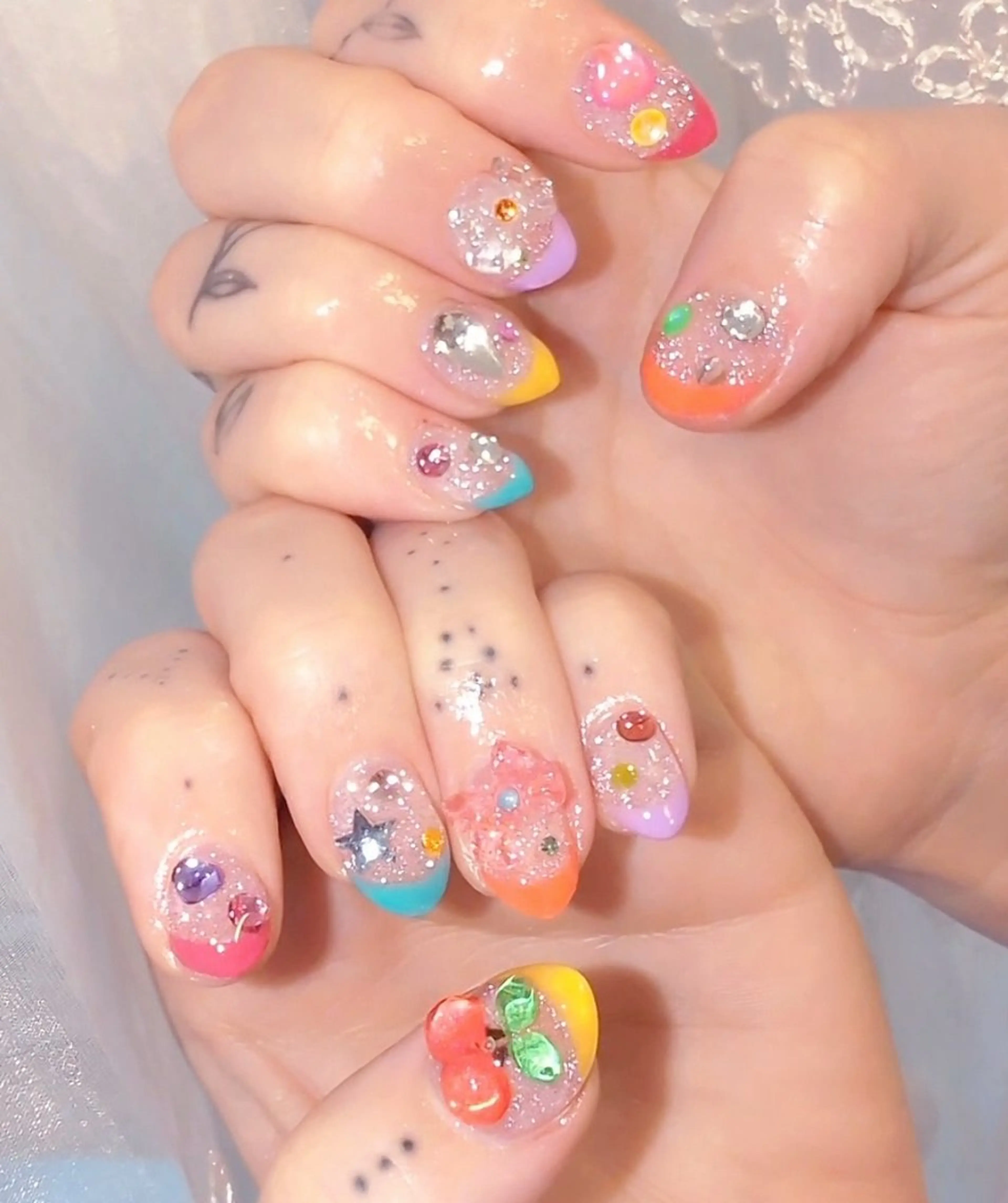 ネイル 長さ出し ジェルネイル 韓国ネイル マグネットネイル ニュアンスネイル I LOVE ME  NAIL.｡.:*♡のネイルデザイン