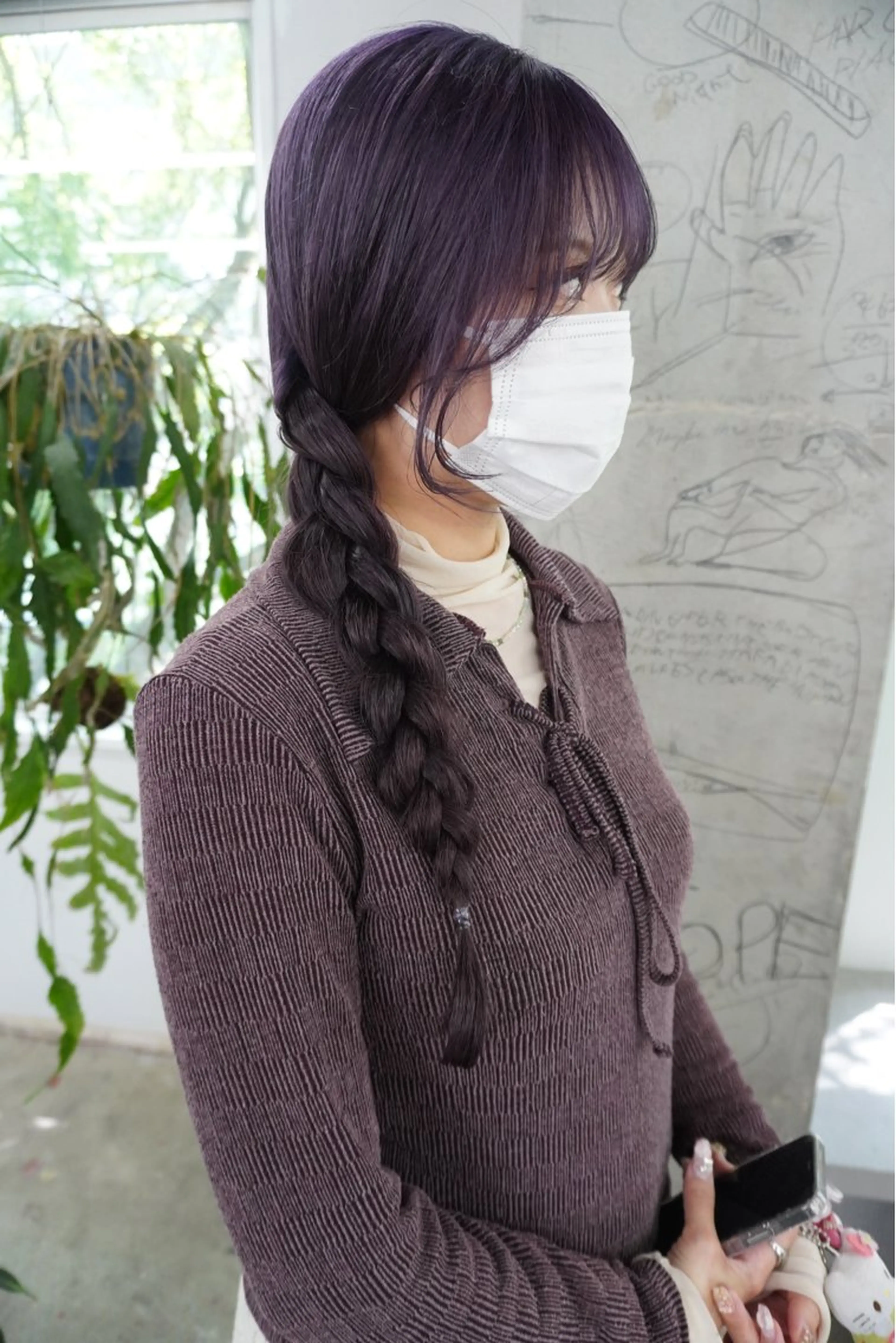 ロング カラー パーマ ヘアアレンジ 髪と音処　マトぺ所属・デザインカラー/ボブ ブリーチカラー/ユリのヘアスタイル