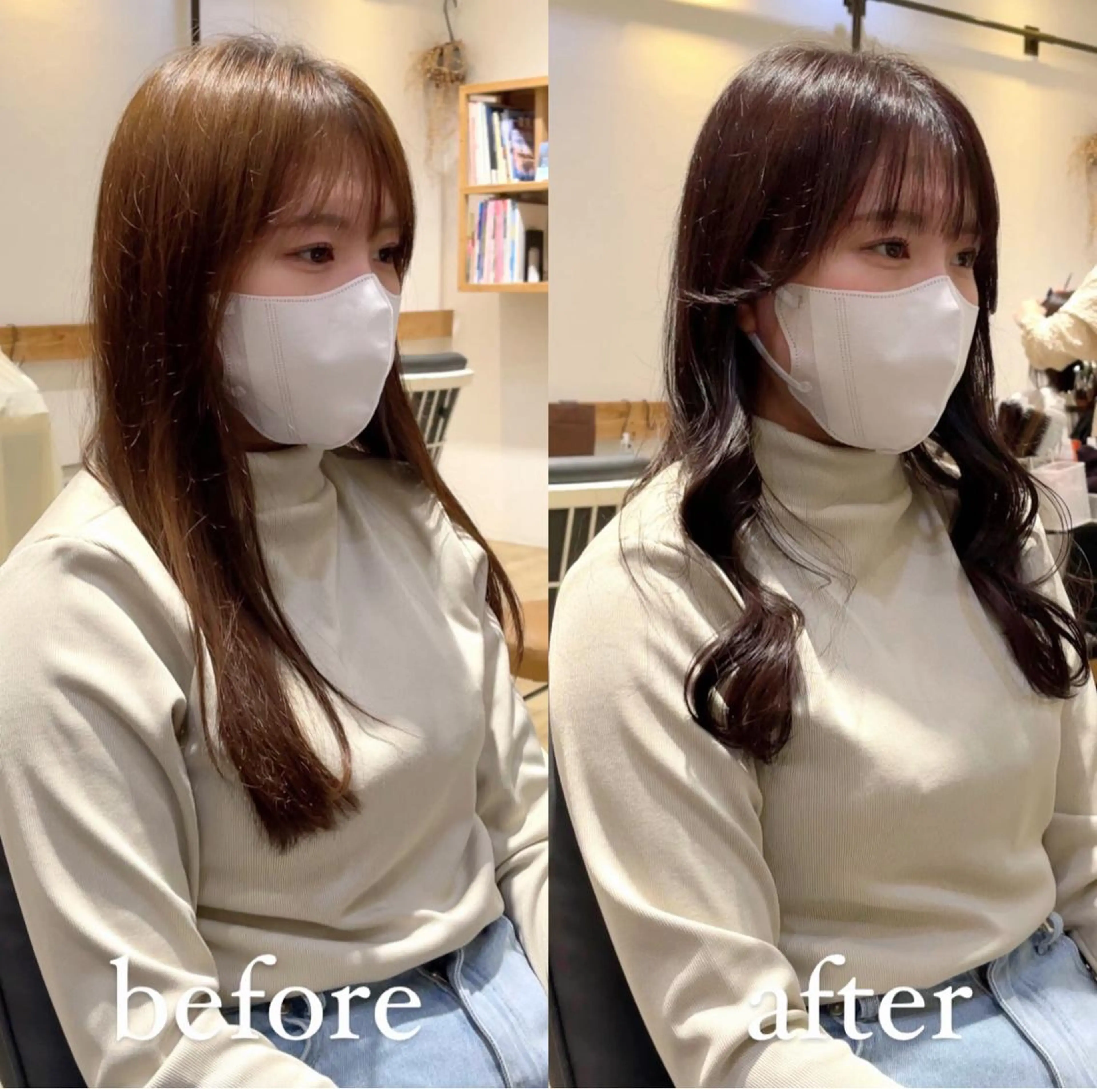 ロング カラー ブリーチ ケアブリーチ 透明感カラー イヤリングカラー グレージュ カット ヘアカラー トリートメント ヘッドスパ 大人可愛い透明感🌟 小顔・韓国髪🌟野中のヘアスタイル