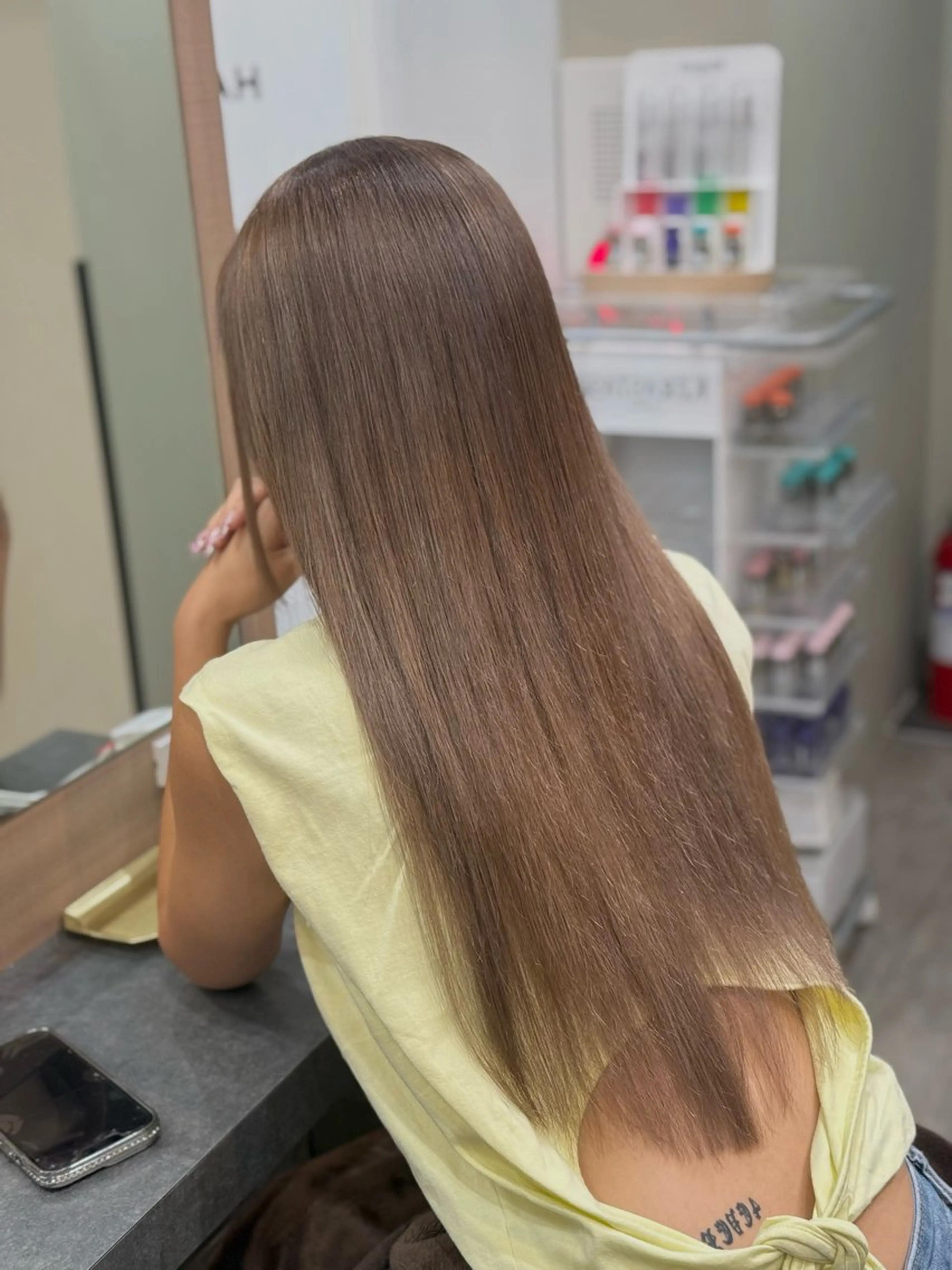 ロング カット ヘアカラー トリートメント ハイトーン&エクステ /RIE🌻のヘアスタイル