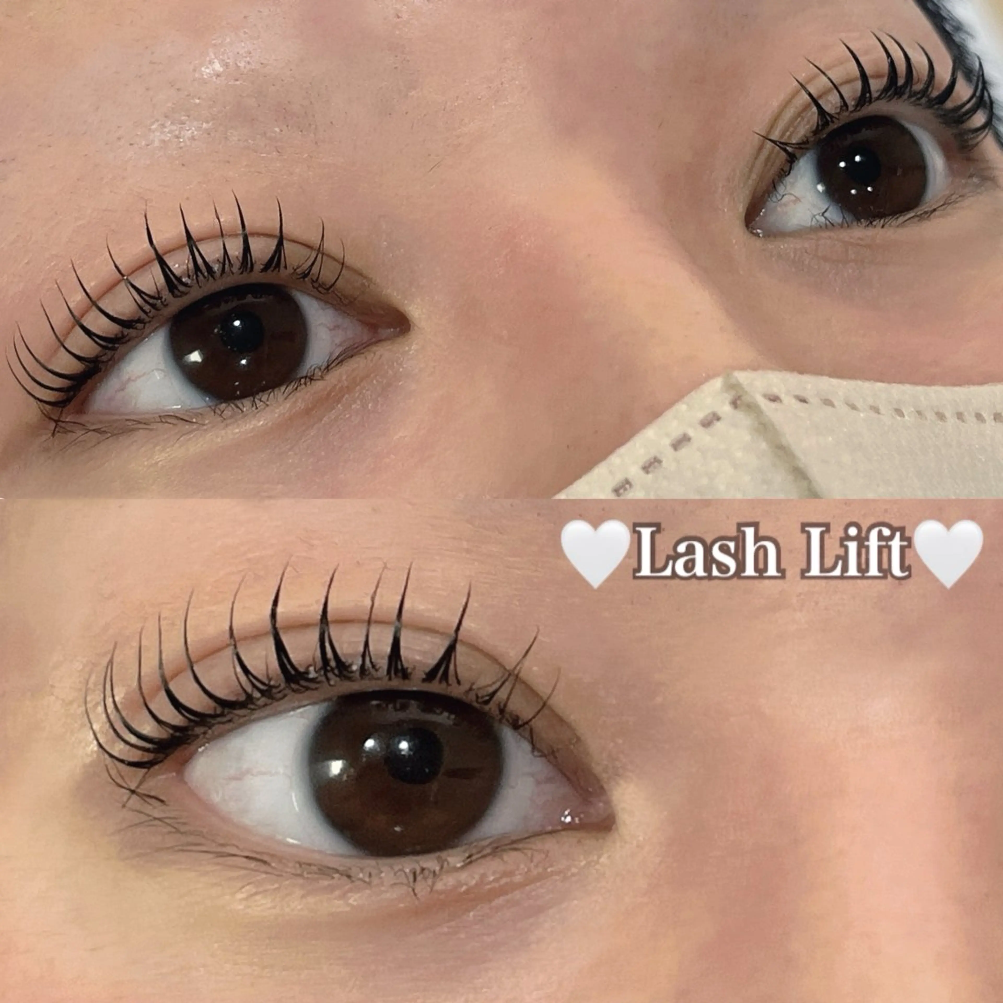 マツエク・マツパ フラットラッシュ 韓国風マツエク パリジェンヌラッシュリフト 下まつげエクステ 一重×まつ毛パーマ マツパ Rairia momoka🎀✨のマツエク・マツパデザイン