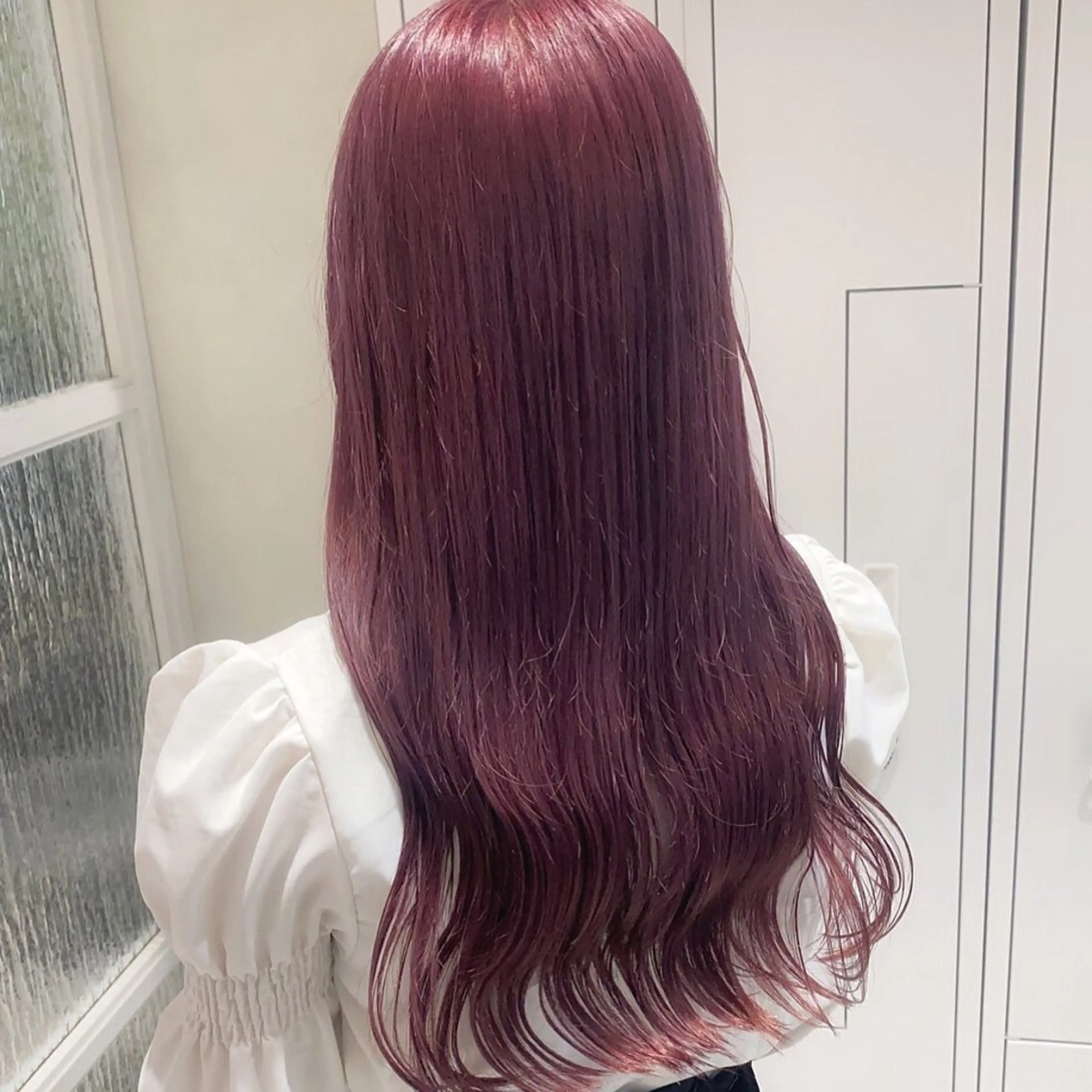 ロング カラー ピンクカラー ロング ヘアカラー トリートメント 💖ブリーチ/暖色 𝐘𝐮𝐢💖のヘアスタイル