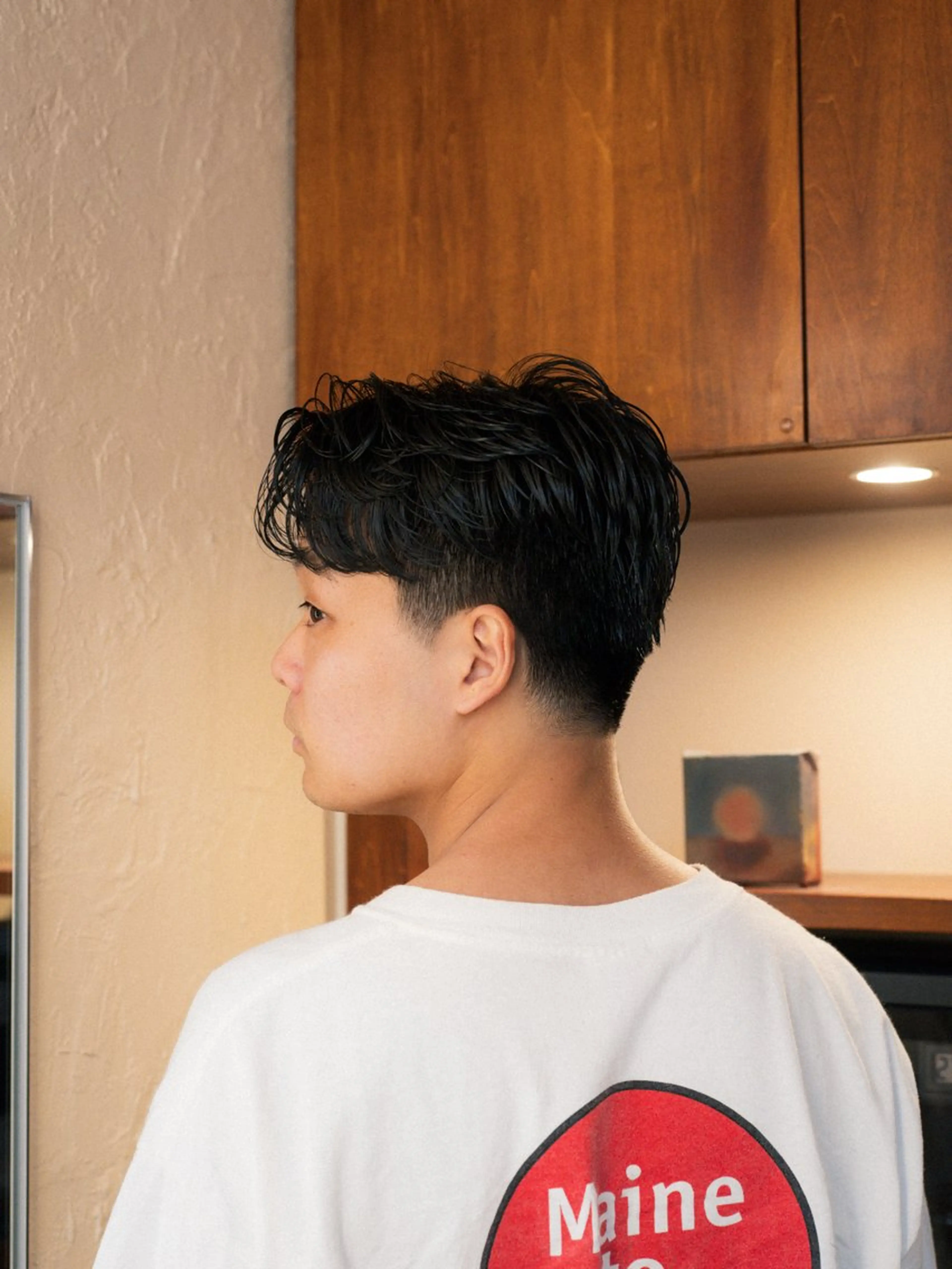 ショート カラー パーマ メンズ センターパート メンズパーマ カット パーマ 🔗メンズサロン🔗 Kieのヘアスタイル