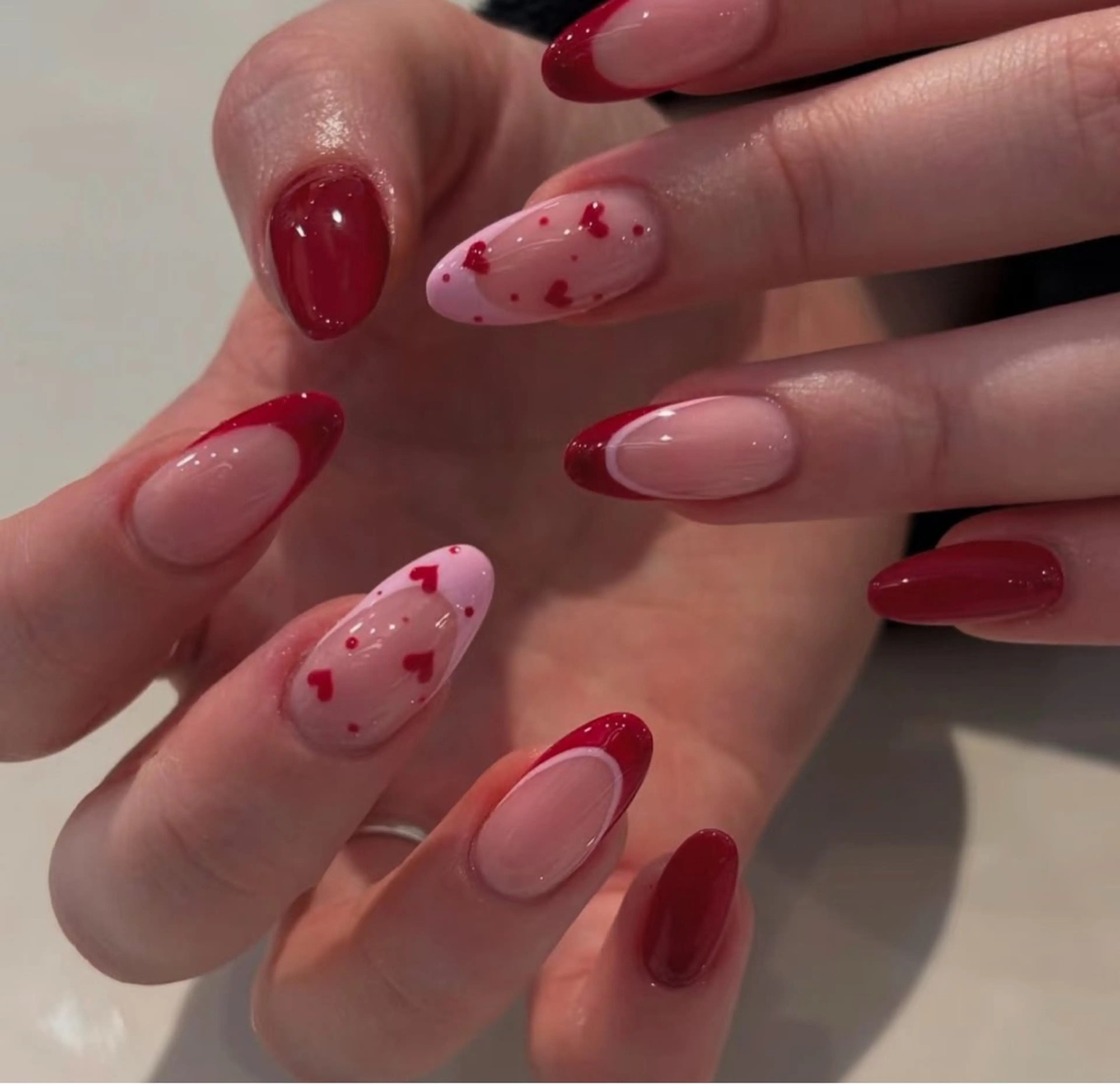 ネイル アートネイル オーロラネイル チークネイル フレンチネイル ガラスフレンチ ハンドネイル 🎀🎀YooLi Nail Salonのネイルデザイン