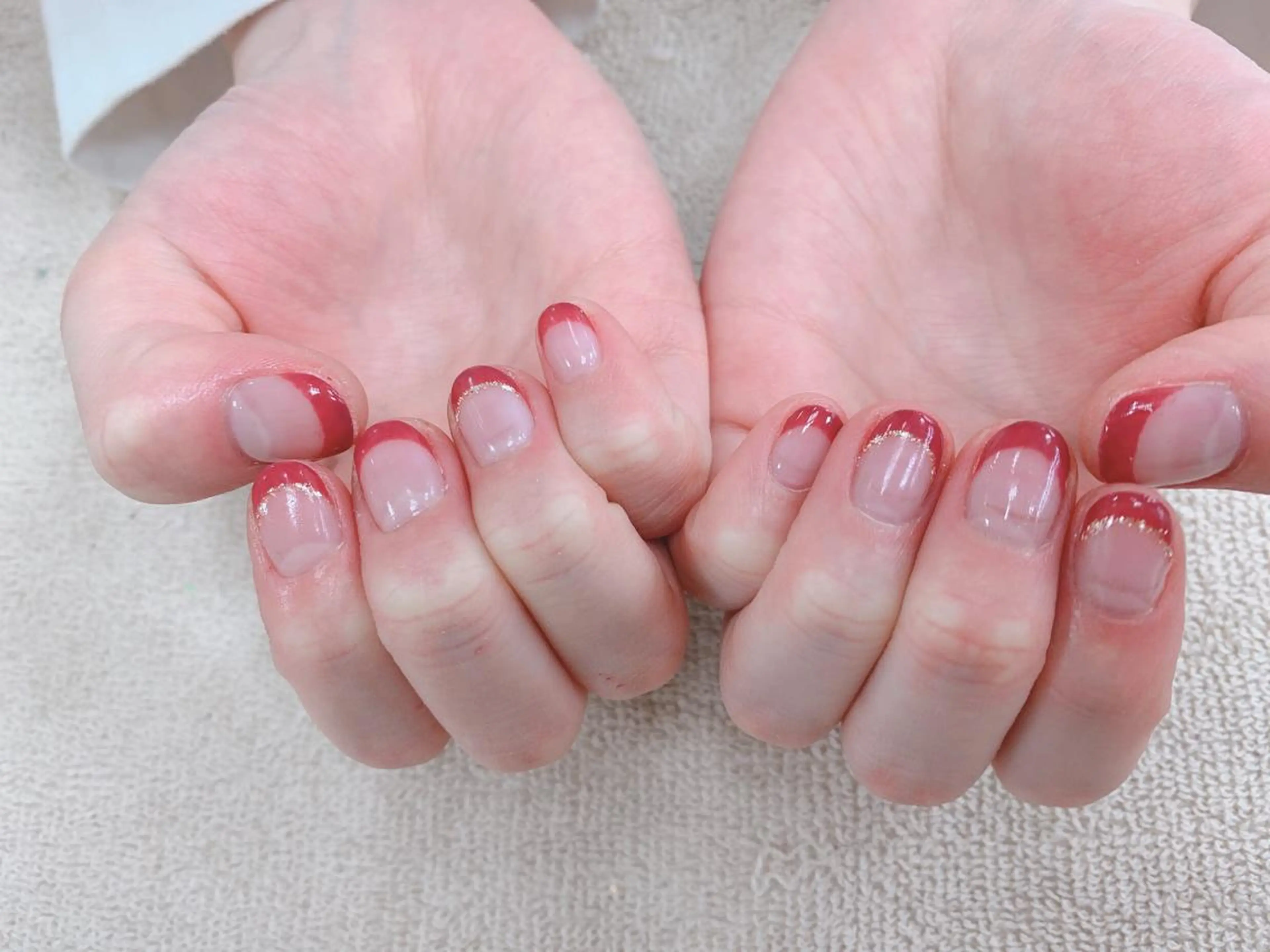 ネイル フレンチネイル 赤色 Bianca KIKUTIHARAのネイルデザイン