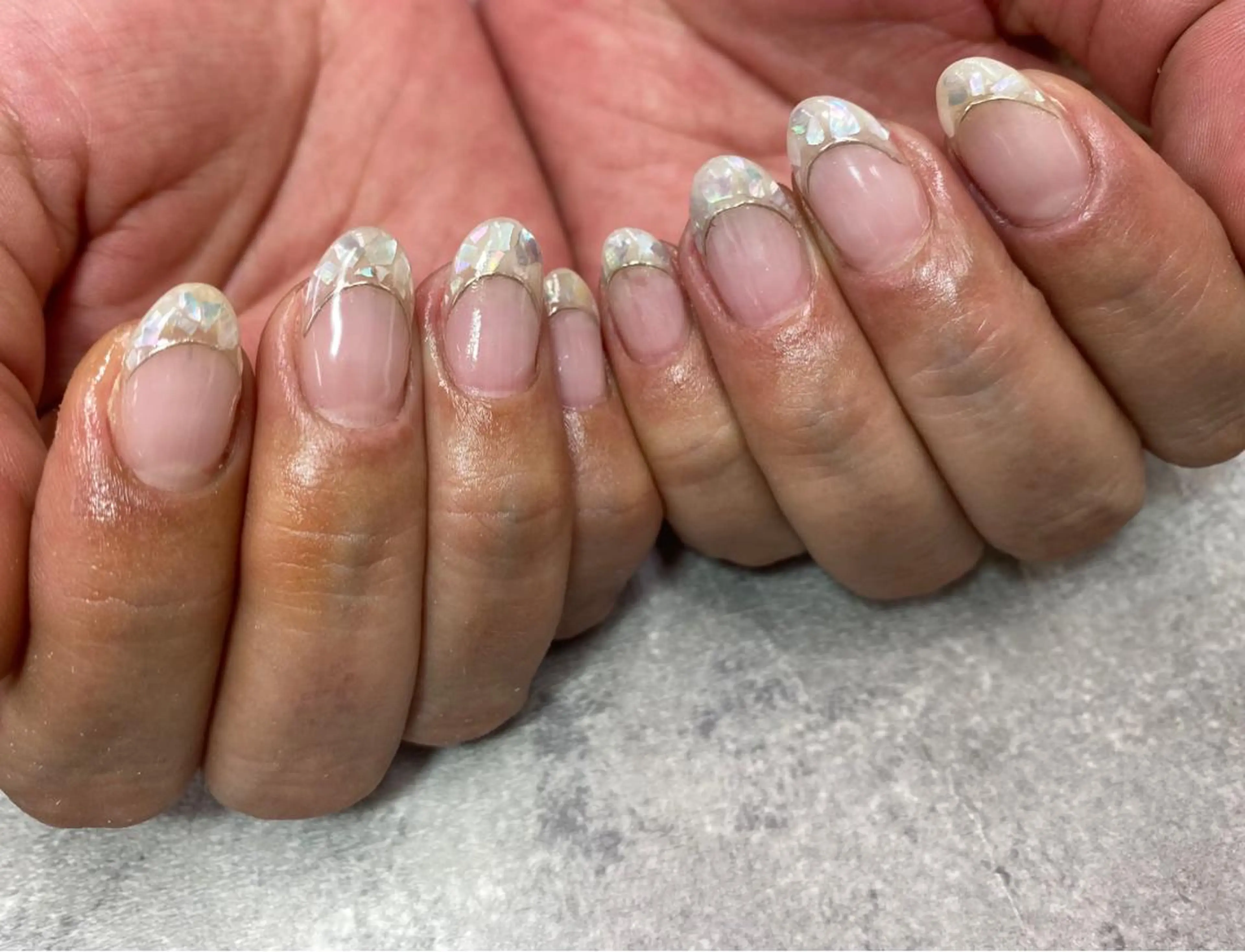 ネイル アートネイル フレンチネイル ジェルネイル ガラスフレンチ グラデーション FASTNAIL PLUS 新宿店のネイルデザイン