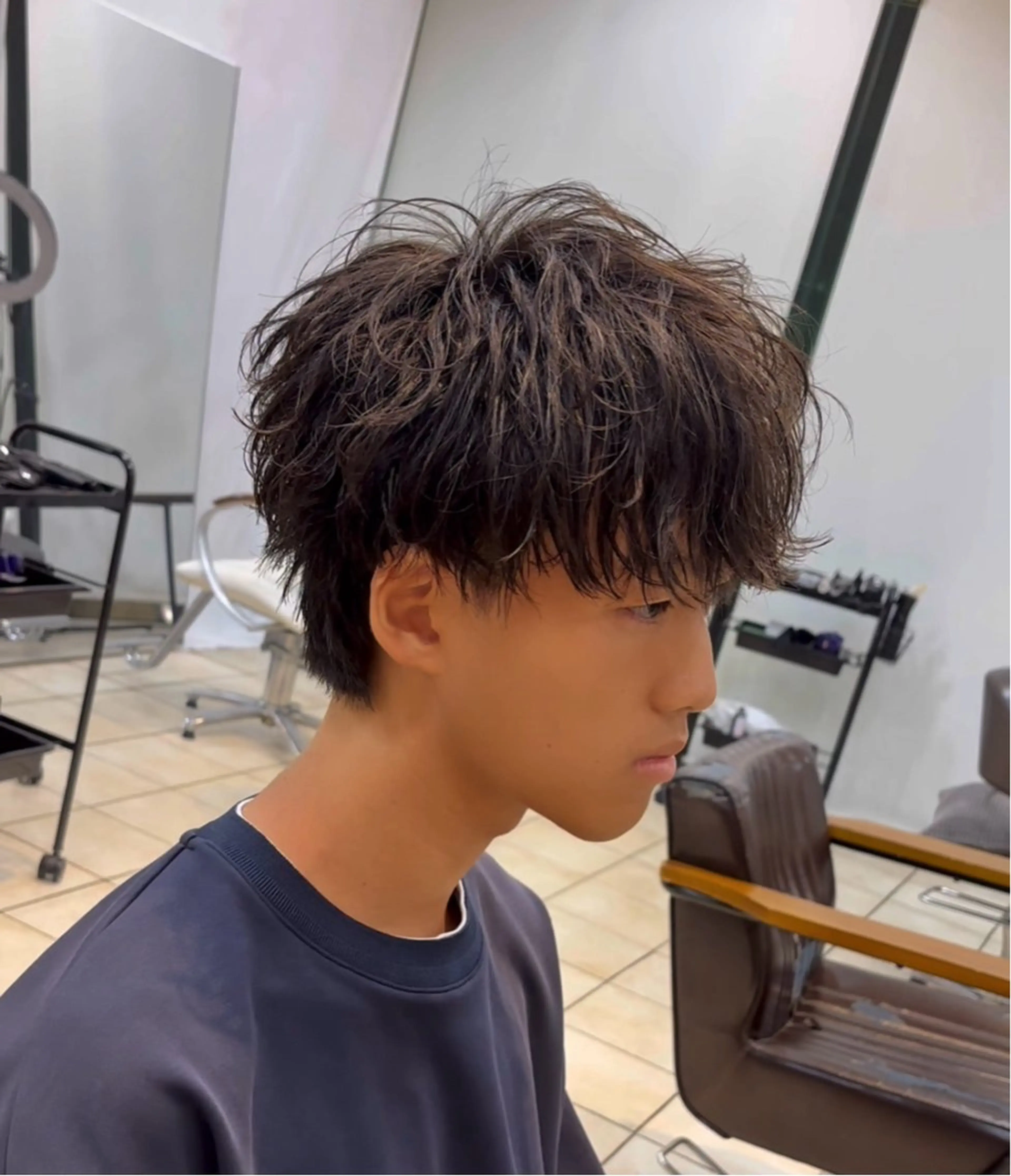 ショート パーマ メンズ メンズパーマ 波巻きパーマ カット パーマ 👑大宮メンズパーマ No.1Mizukiのヘアスタイル