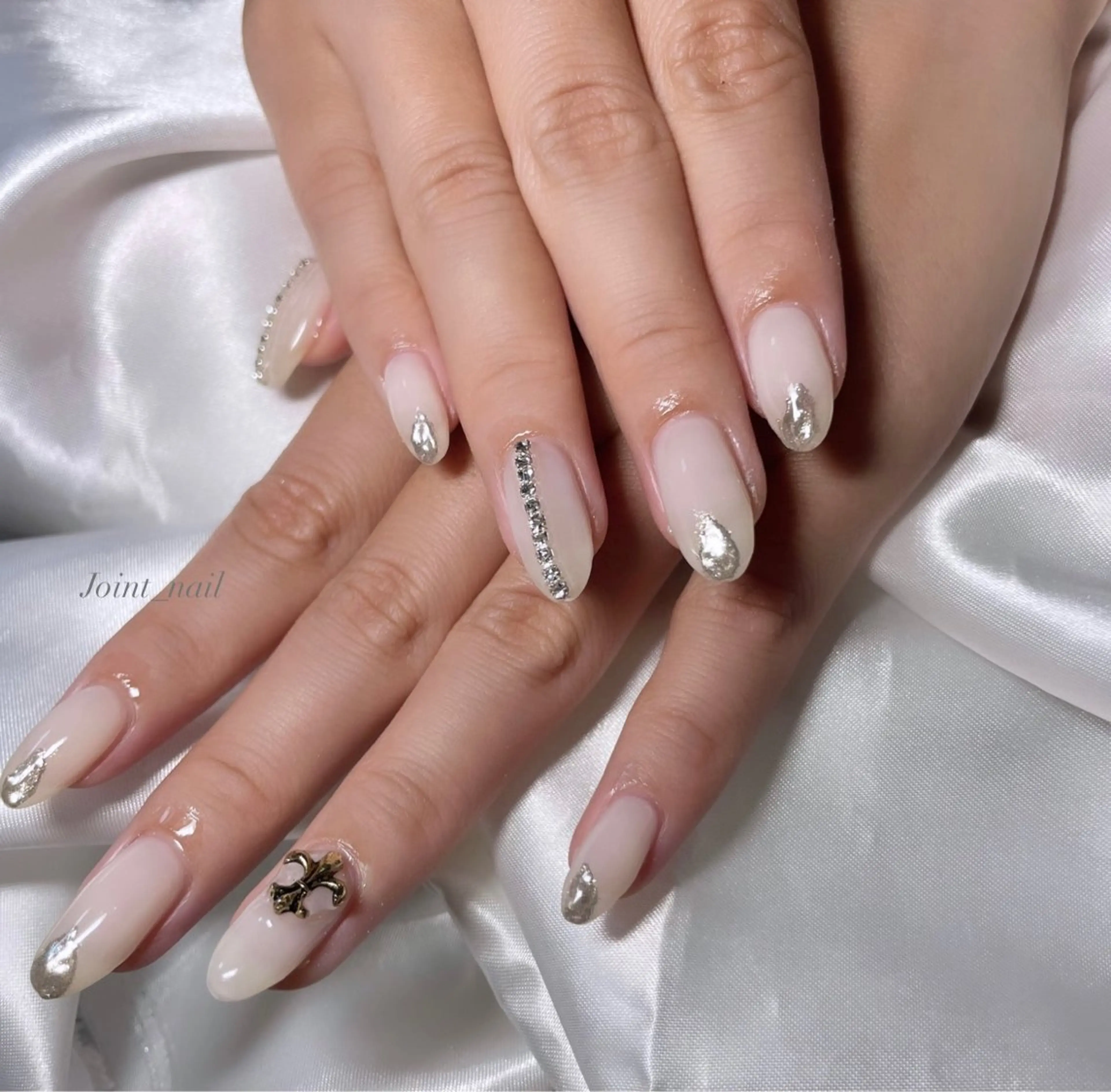 ネイル ホワイト ハンドネイル Joint_ nailのネイルデザイン