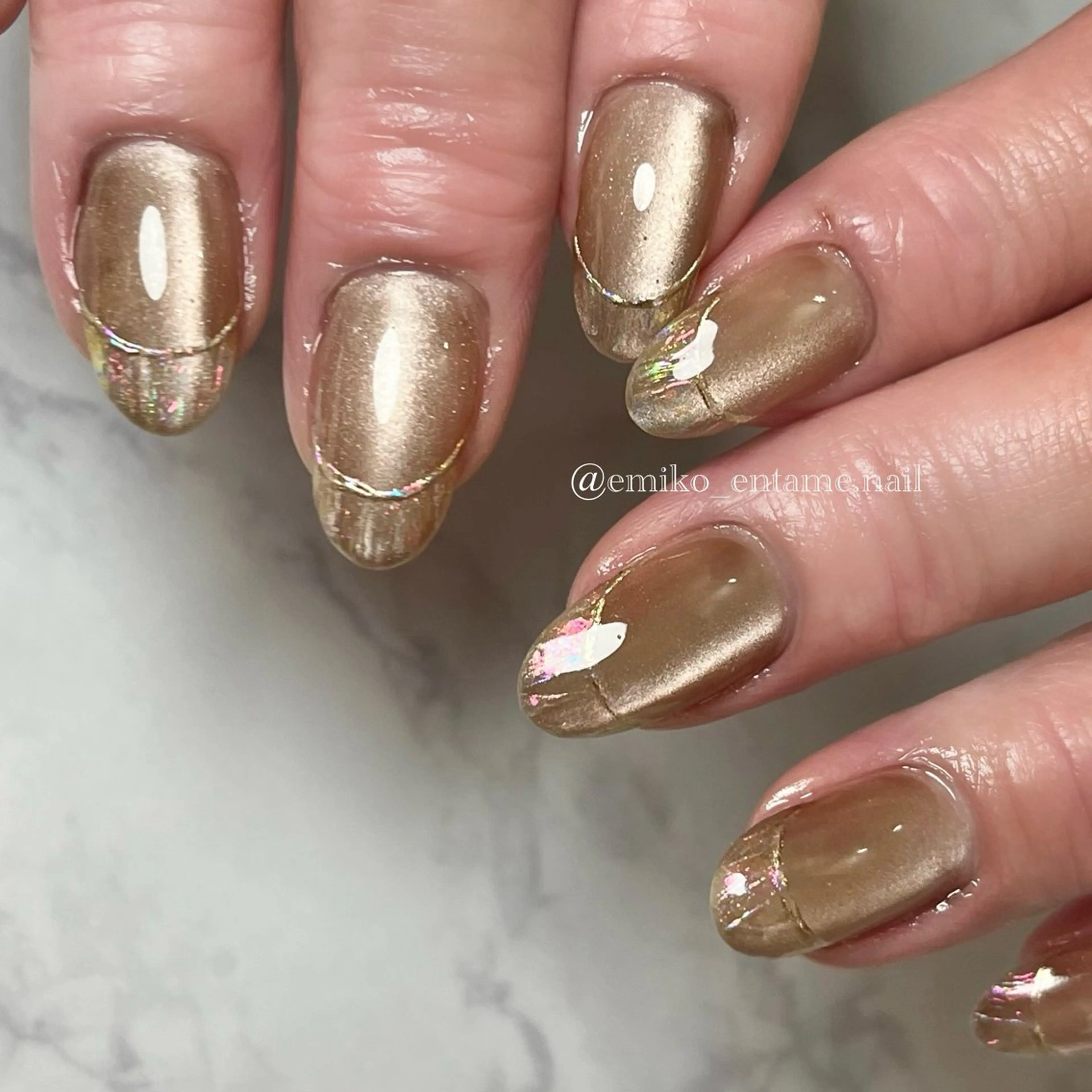 ネイル フレンチネイル マグネットネイル シンプルネイル EMIKOのネイルデザイン