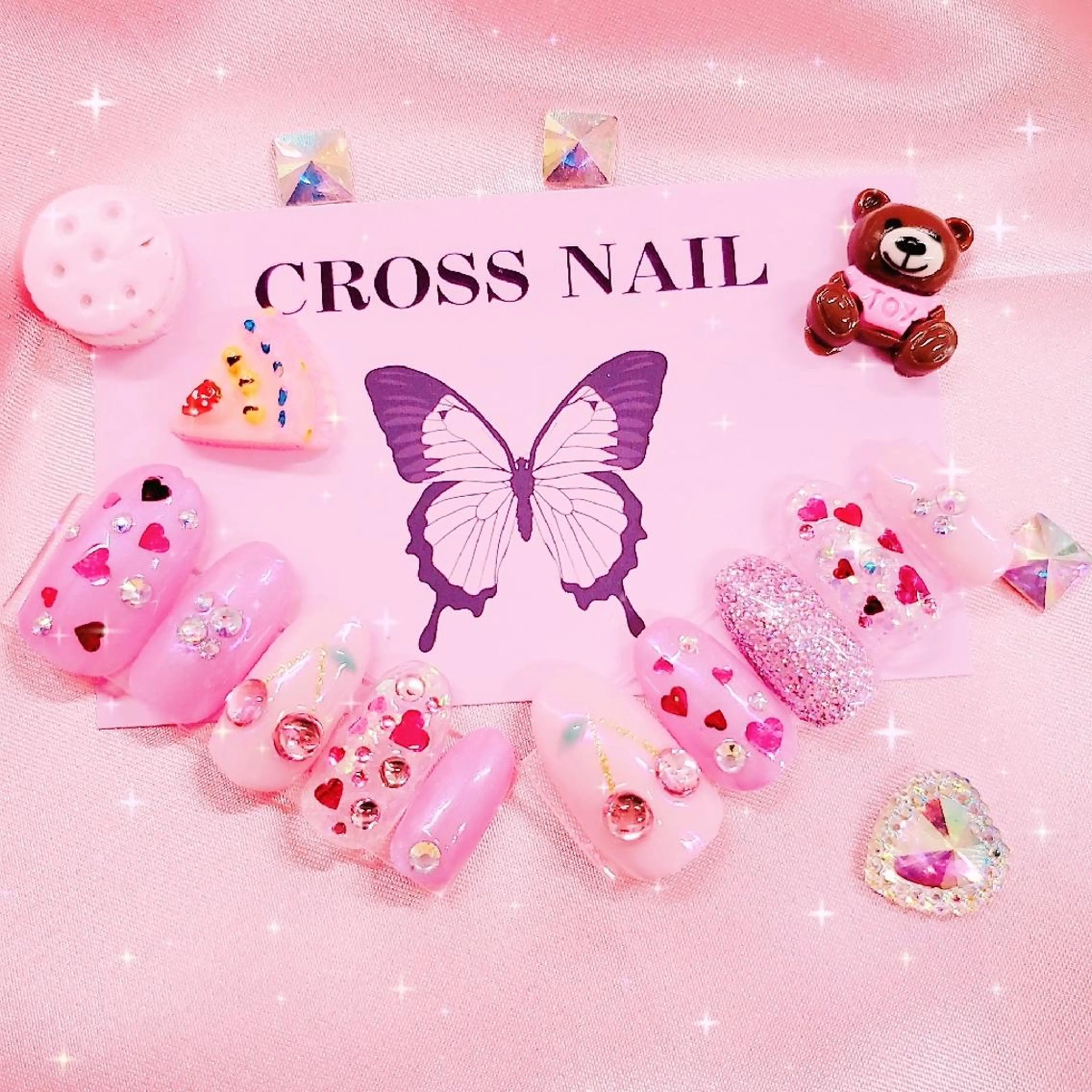 ネイル 長さ出し 氷ネイル・うるうるネイル 韓国ネイル ネイルチップ CROSS SALON/Lazy所属・CROSS  クロス　のネイルデザイン