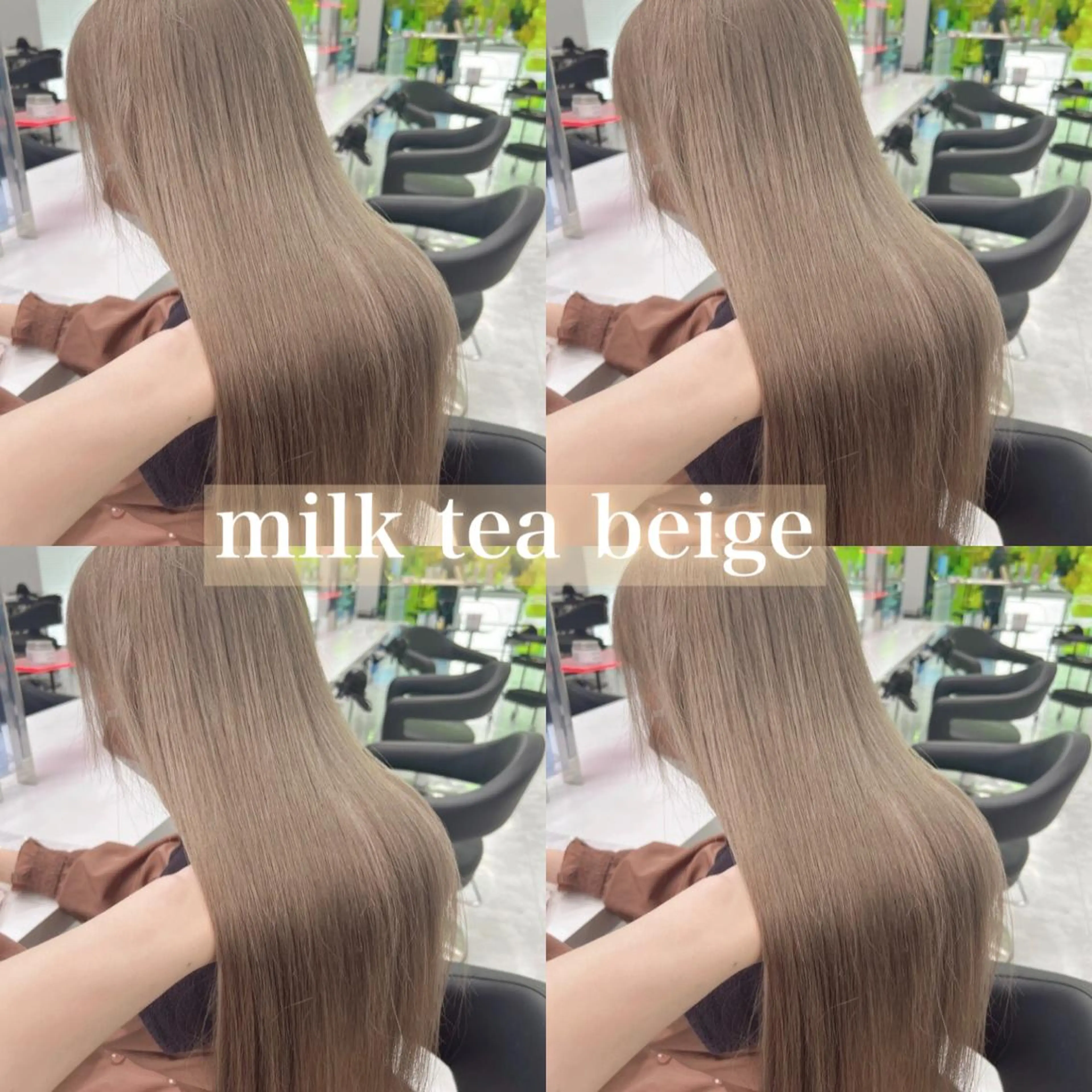 セミロング カラー ベージュカラー ハイトーンカラー ミルクティーベージュ ブリーチなし透明感 カラー/MISANOのヘアスタイル