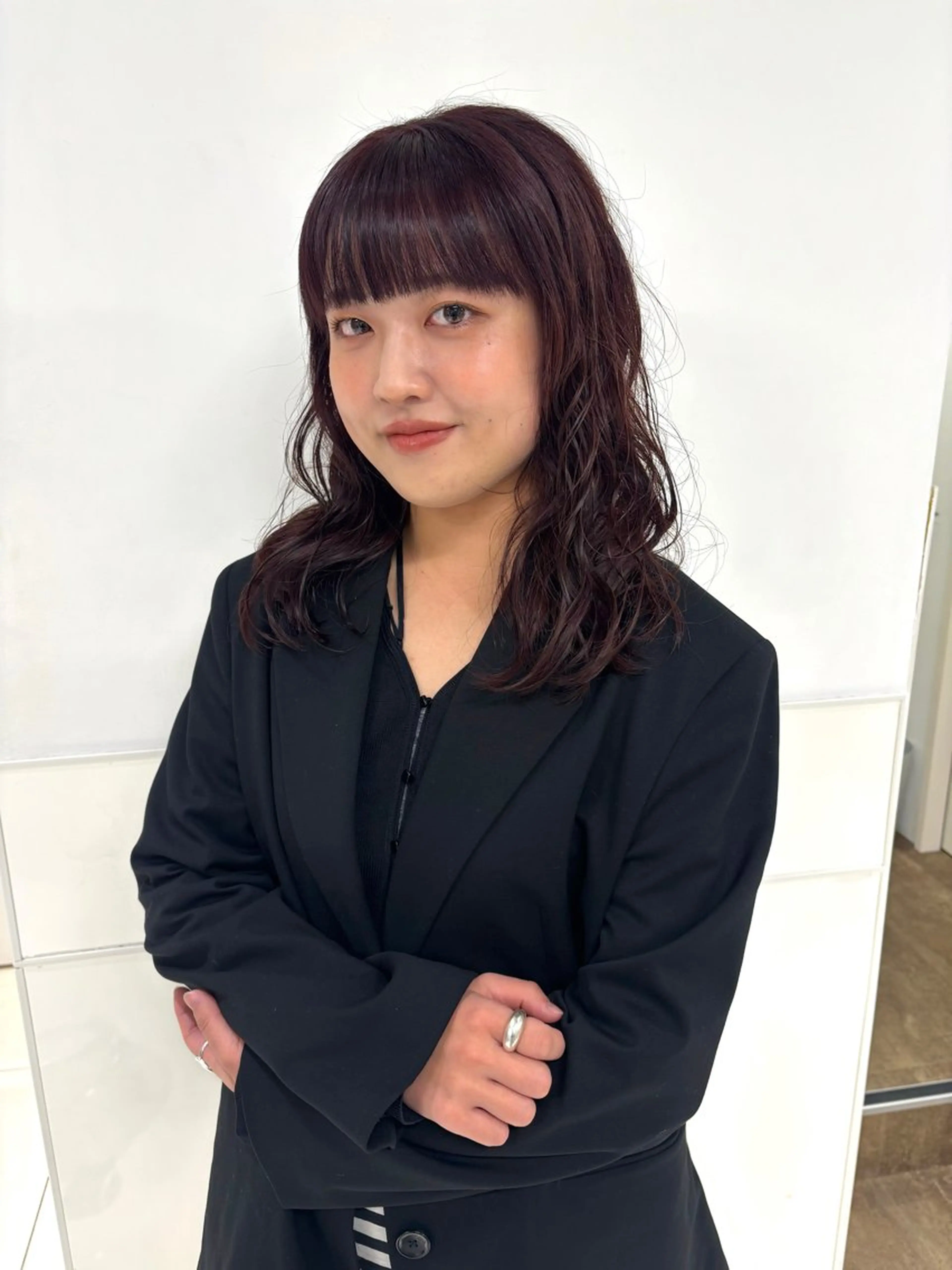 ミディアム ヘアカラー Miyu🎀レイヤー ／透明感カラー🪽のヘアスタイル