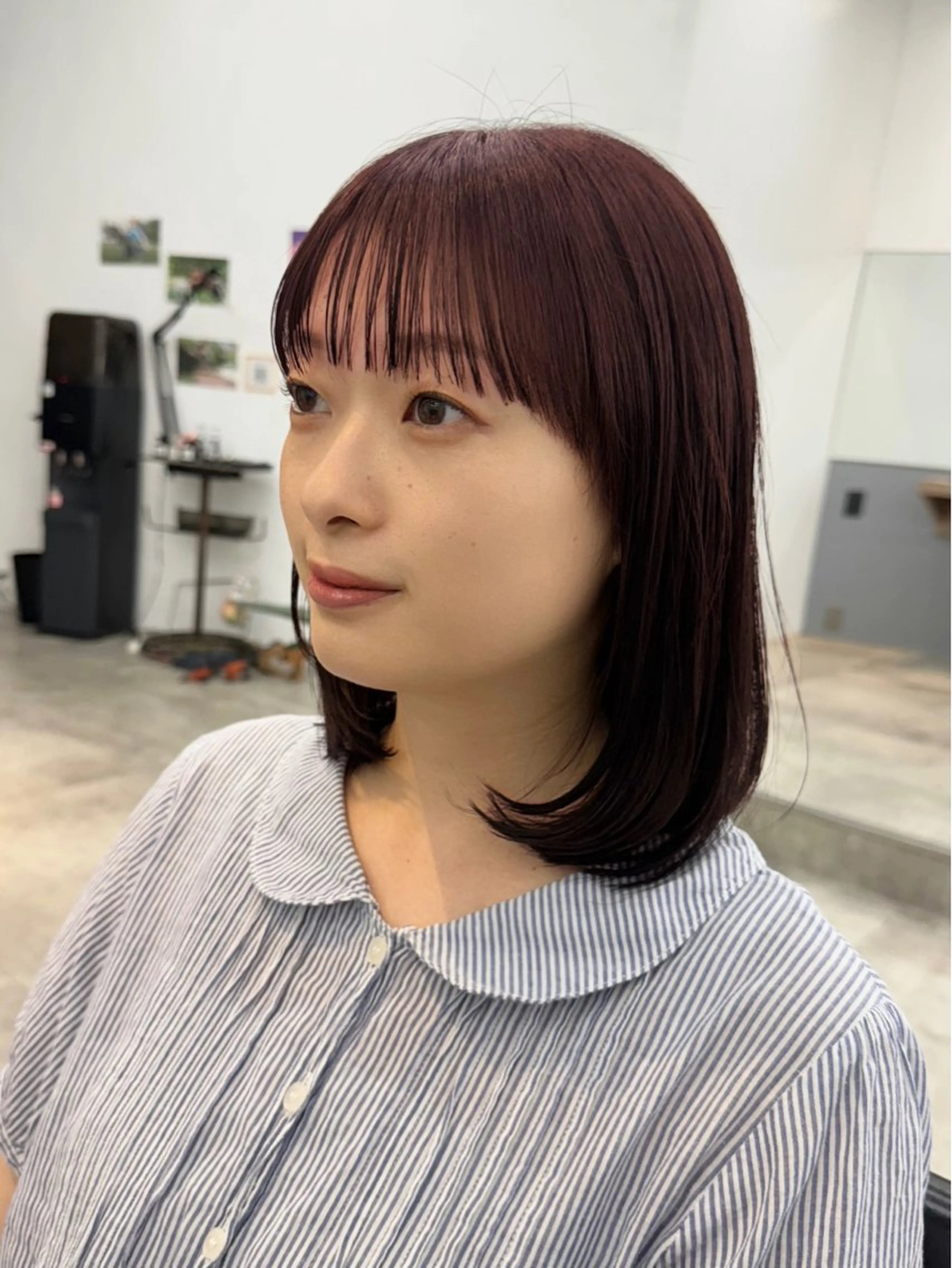 ミディアム カラー ピンクカラー カット ヘアカラー トリートメント レイヤー/透明感/ 顔周り/kana🩰のヘアスタイル