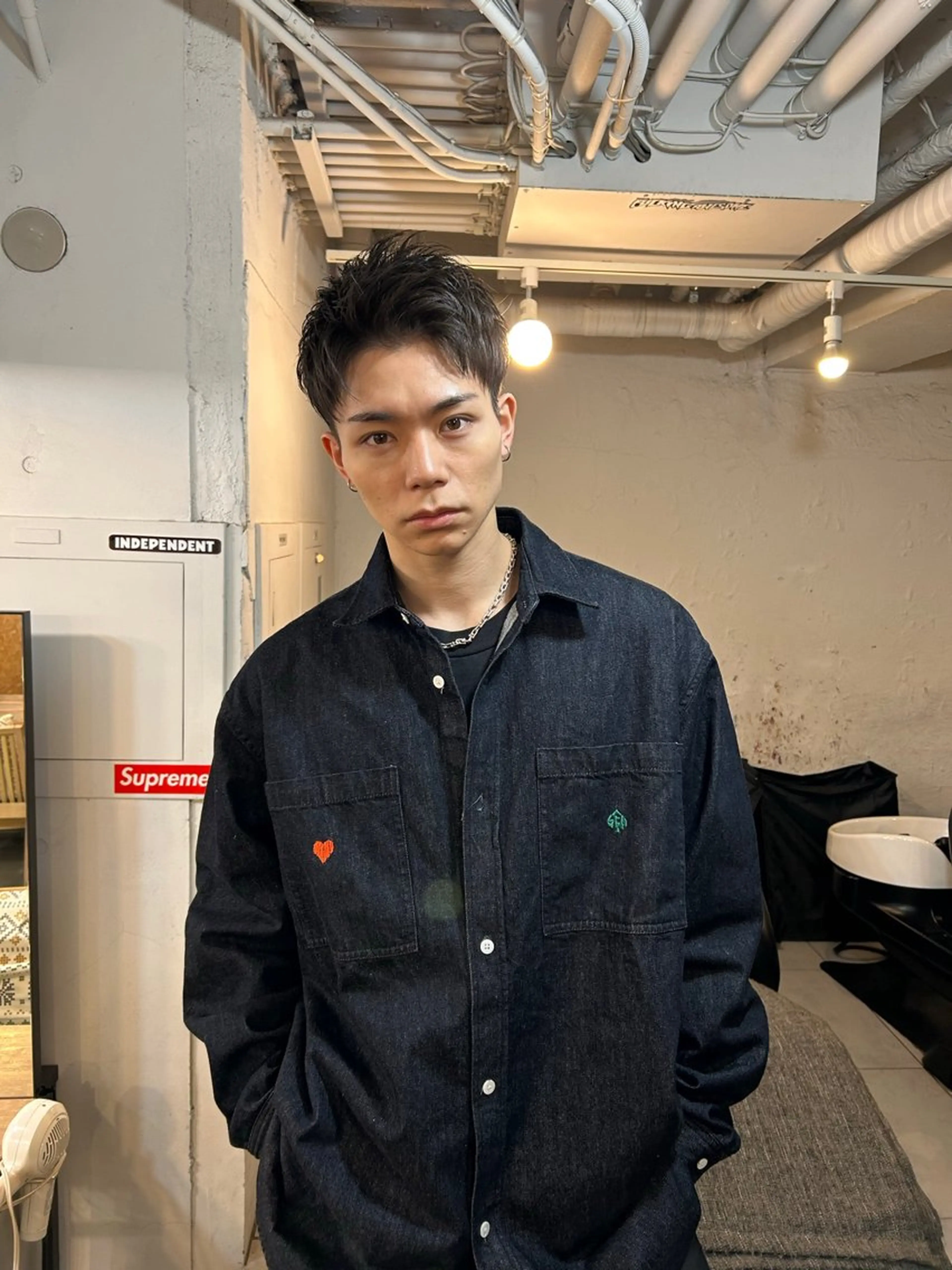 メンズ アップバング メンズ就活ヘア カット メンズ特化美容師 水野友貴のヘアスタイル