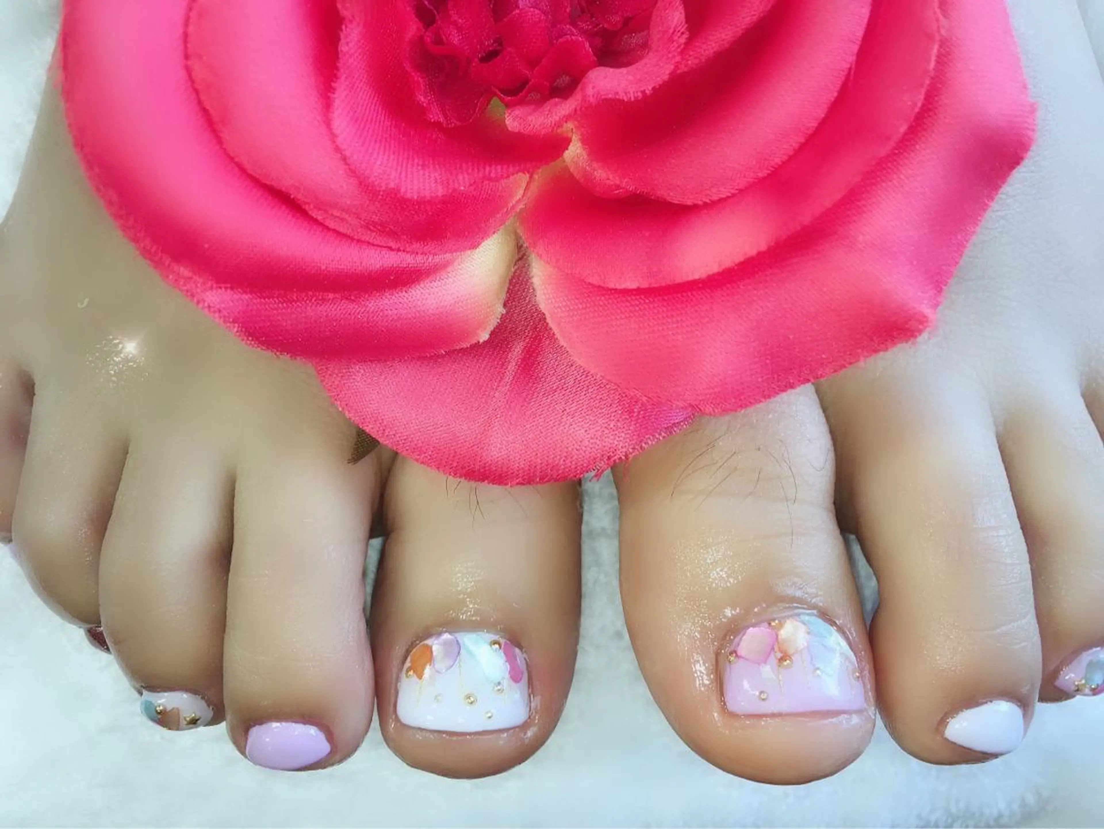 ネイル フットネイル ストーンネイル 隠れ家一戸建て金町 HIROMI 葛飾区のネイルデザイン