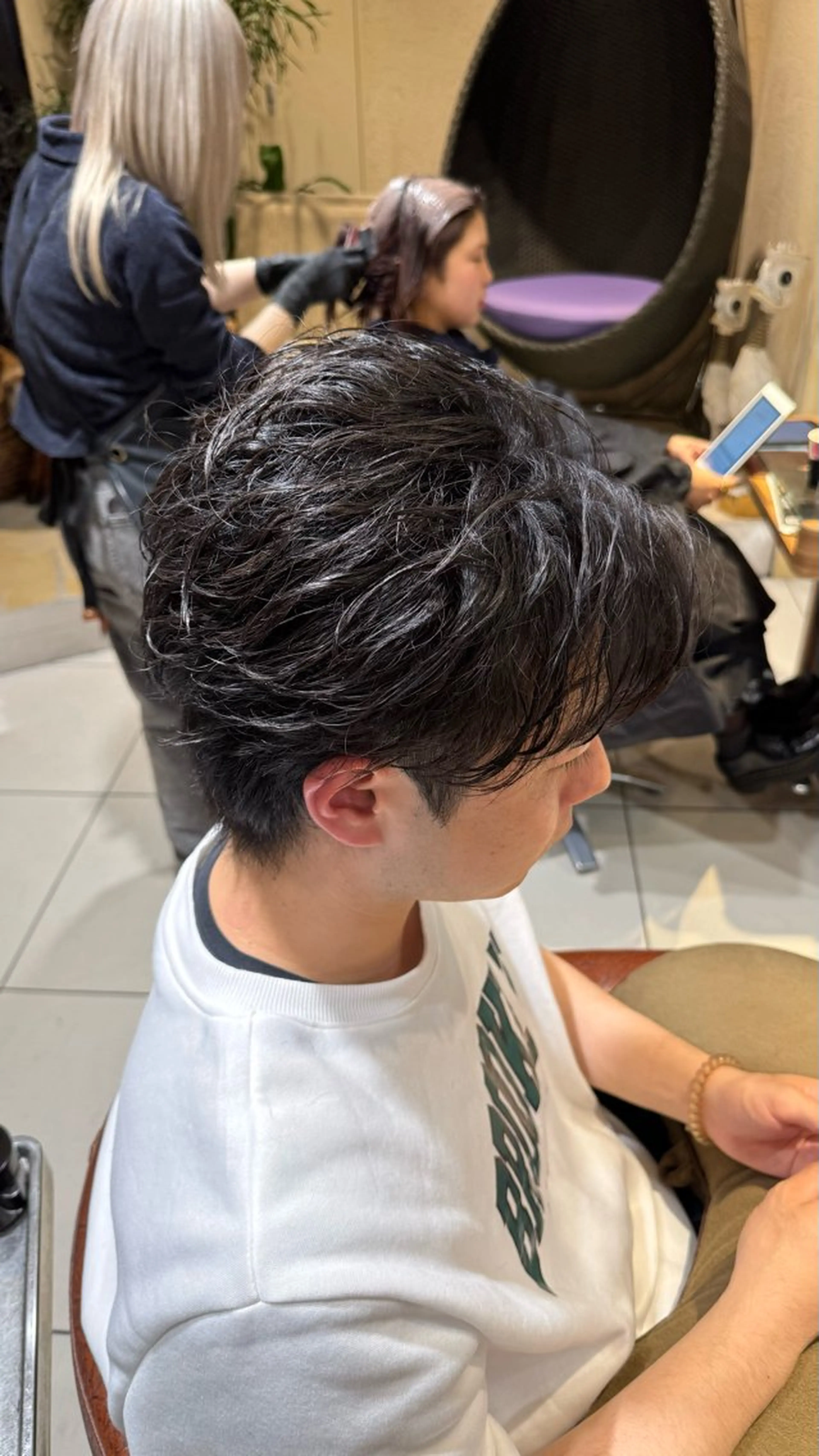 ショート カラー パーマ ヘアアレンジ メンズ カット パーマ シャドウパーマ 石見のヘアスタイル