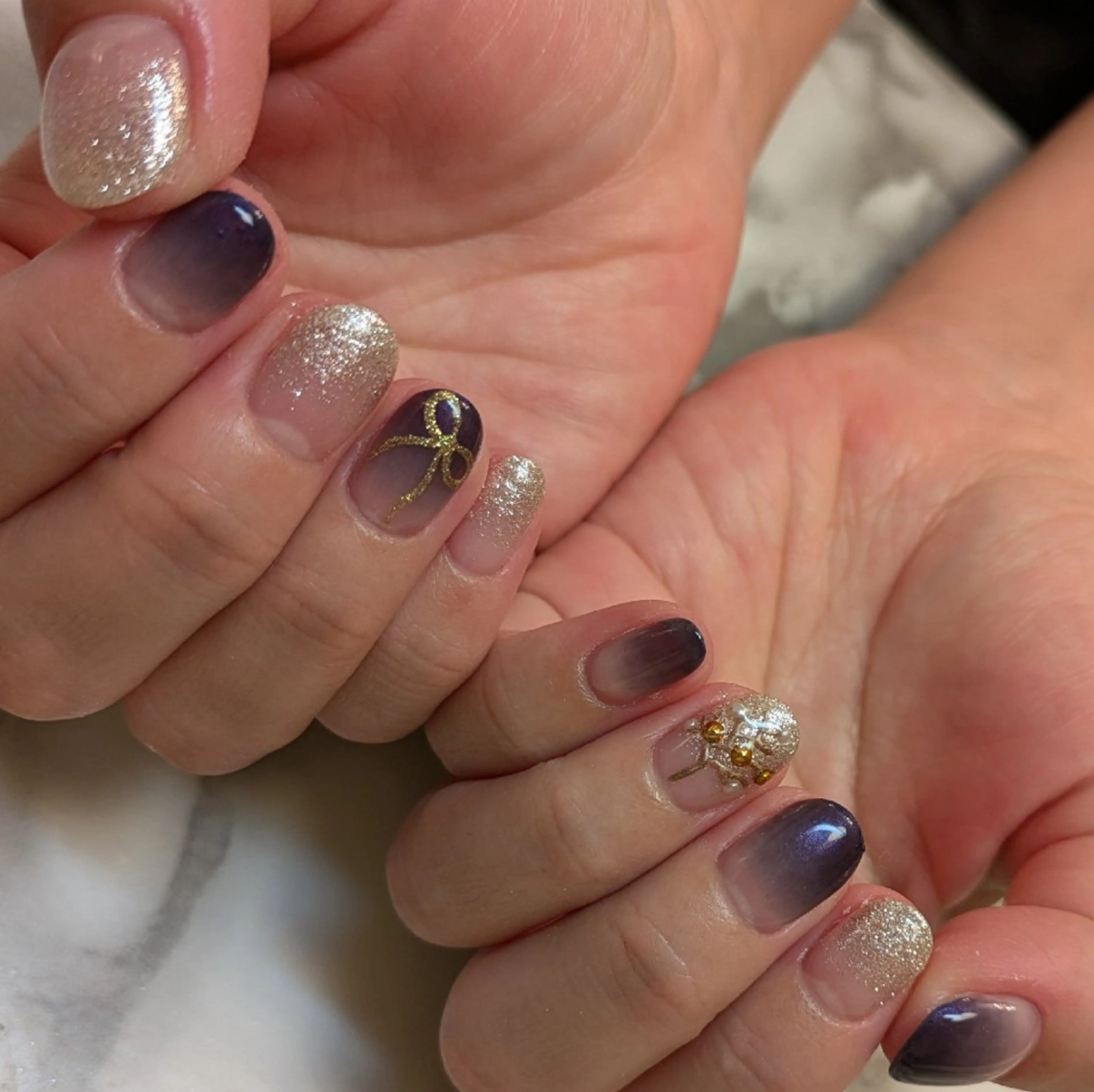 ネイル 冬ネイル クリスマス ジェヌインネイル 河内のネイルデザイン