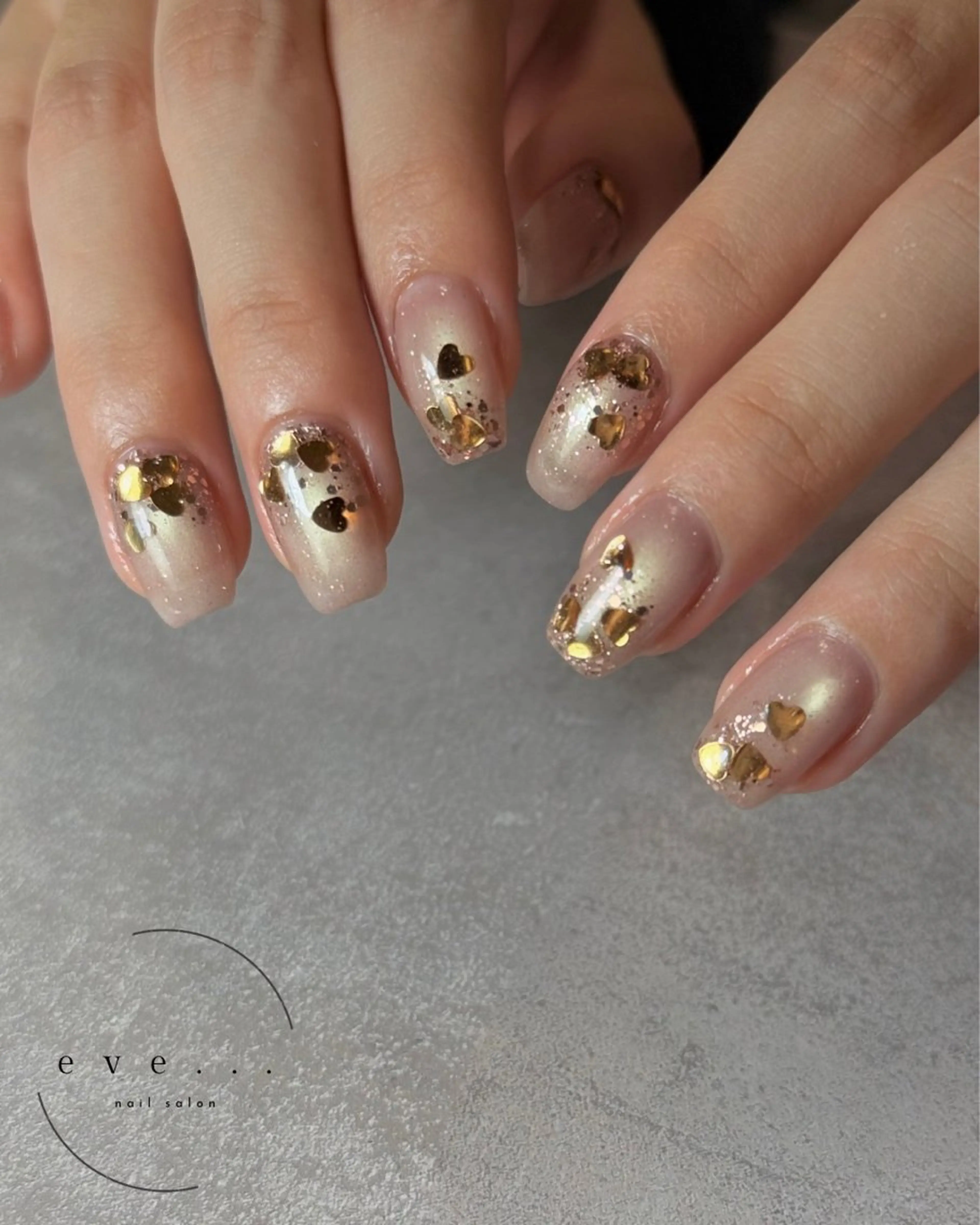 ネイル ハート マグネットネイル バレンタイン ハンドネイル nail salon eve...のネイルデザイン