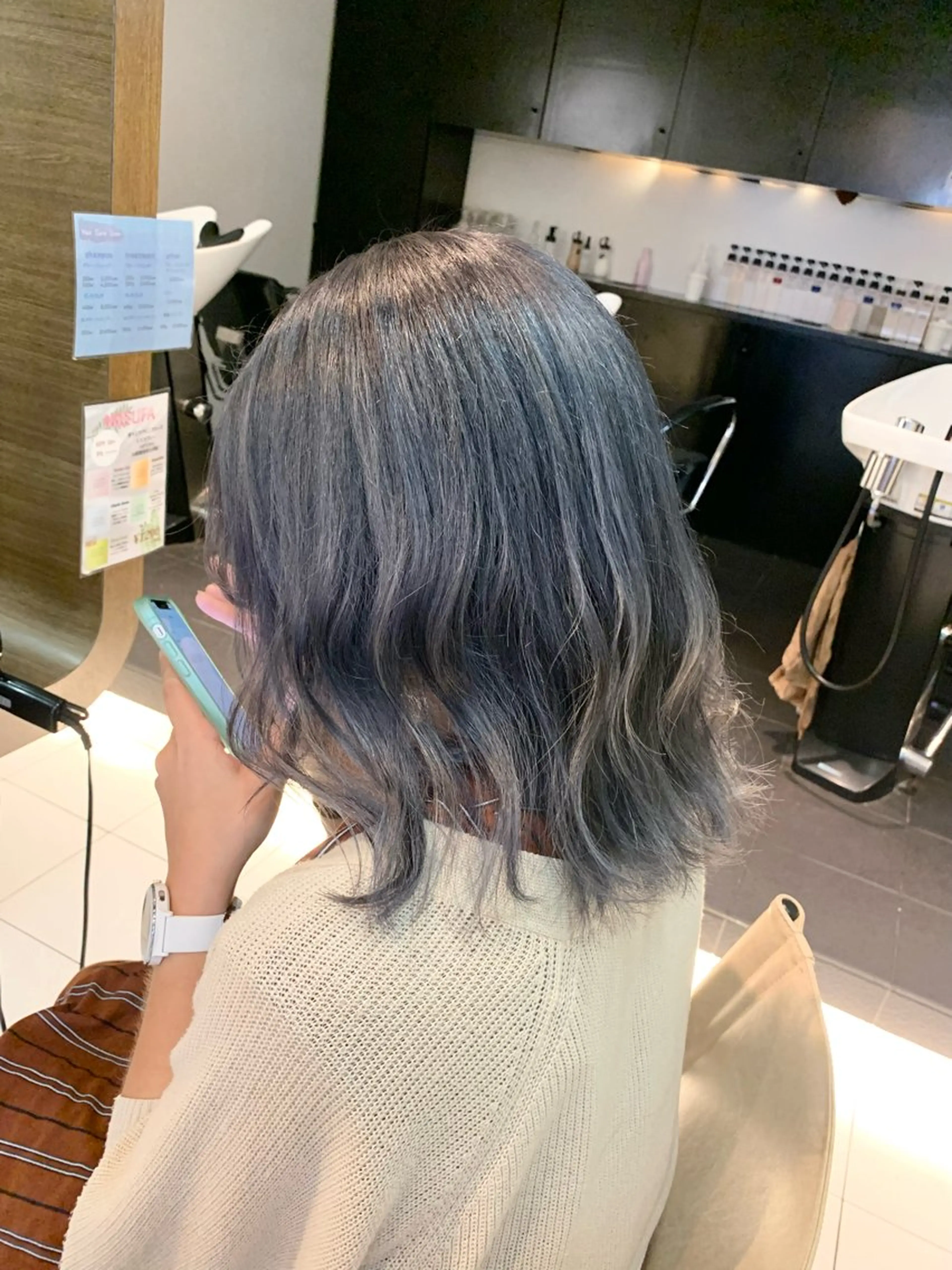 ミディアム カラー 透明感カラー カット ヘアカラー トリートメント ダブルカラー/ウルフ 上田　航平のヘアスタイル
