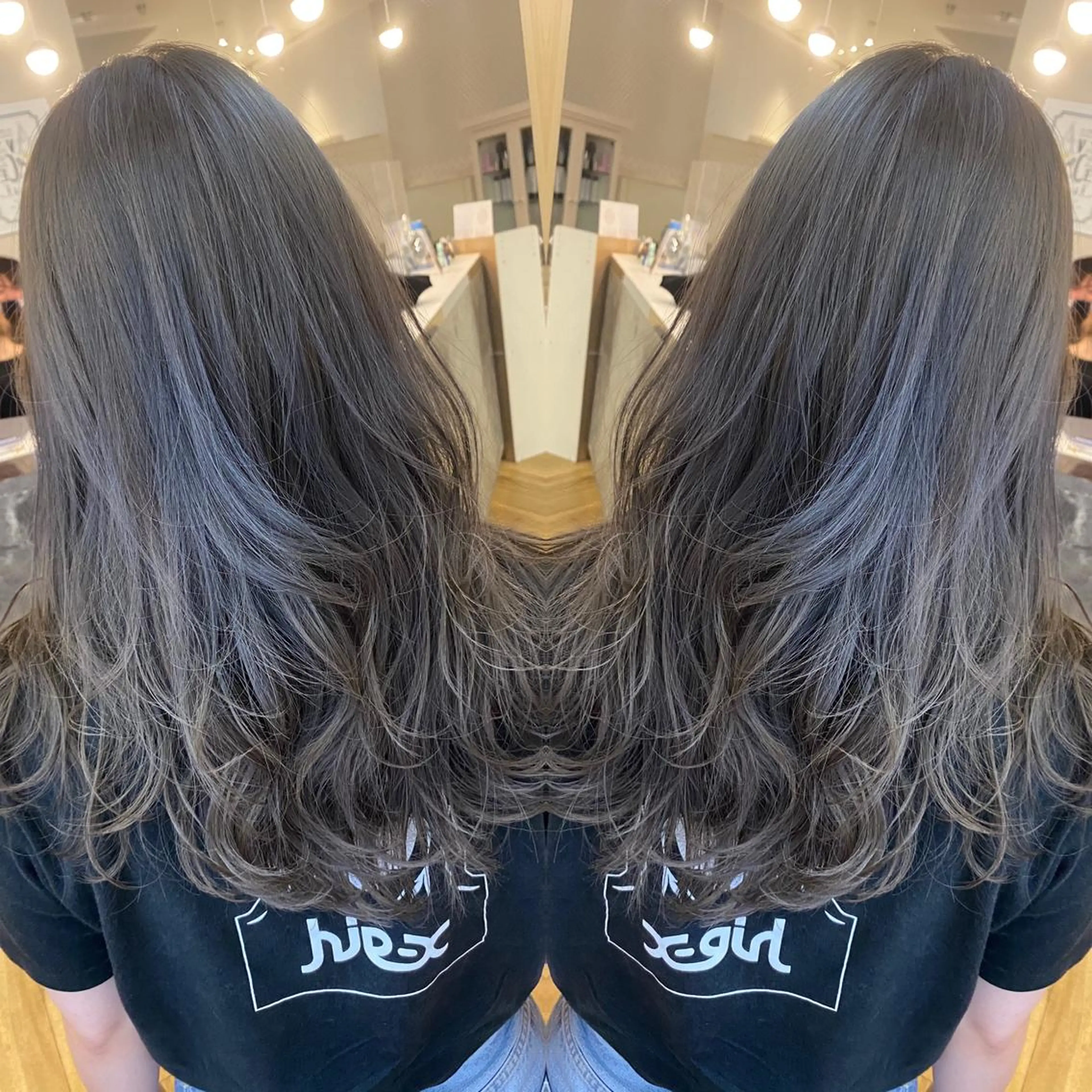 セミロング カラー グレージュ AVANCE京橋所属・ハイトーンヘア/ 島崎　タクミのヘアスタイル