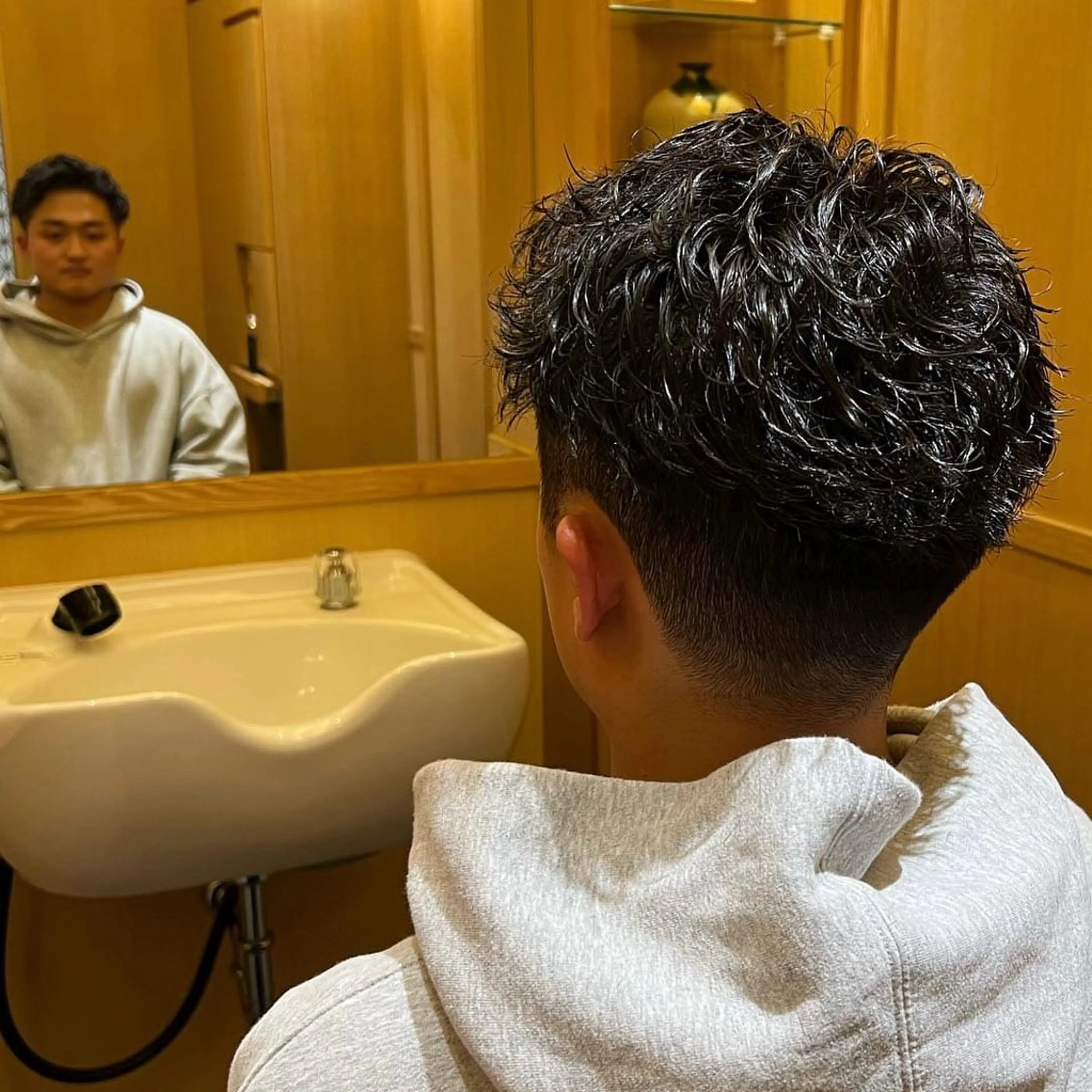 メンズ カット パーマ 艶カラー/レイヤー /メンズ/マツエクのヘアスタイル