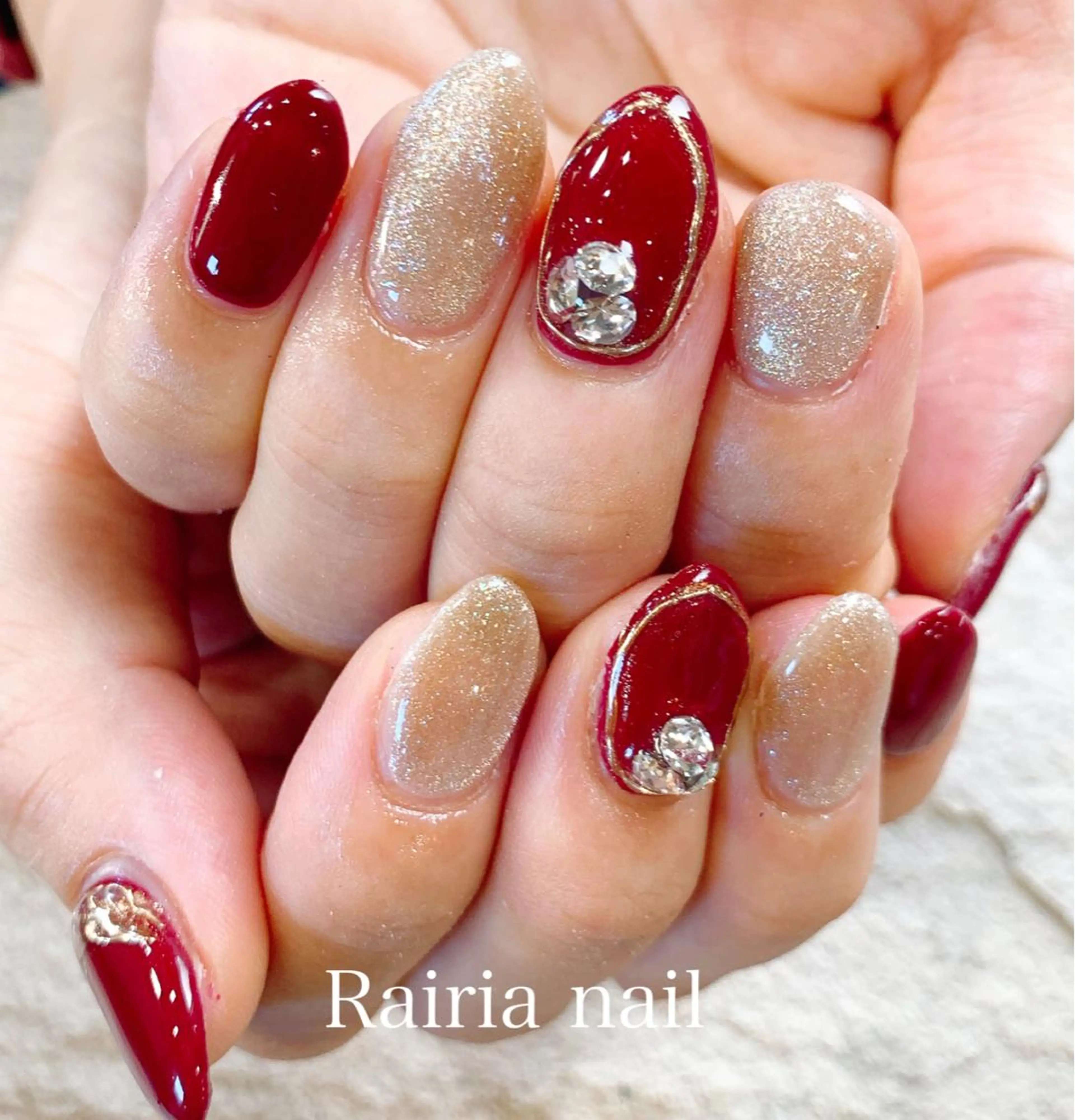 ネイル アートネイル カジュアル フットネイル ジェルネイル キラキラネイル Rairia nail本八幡店のネイルデザイン