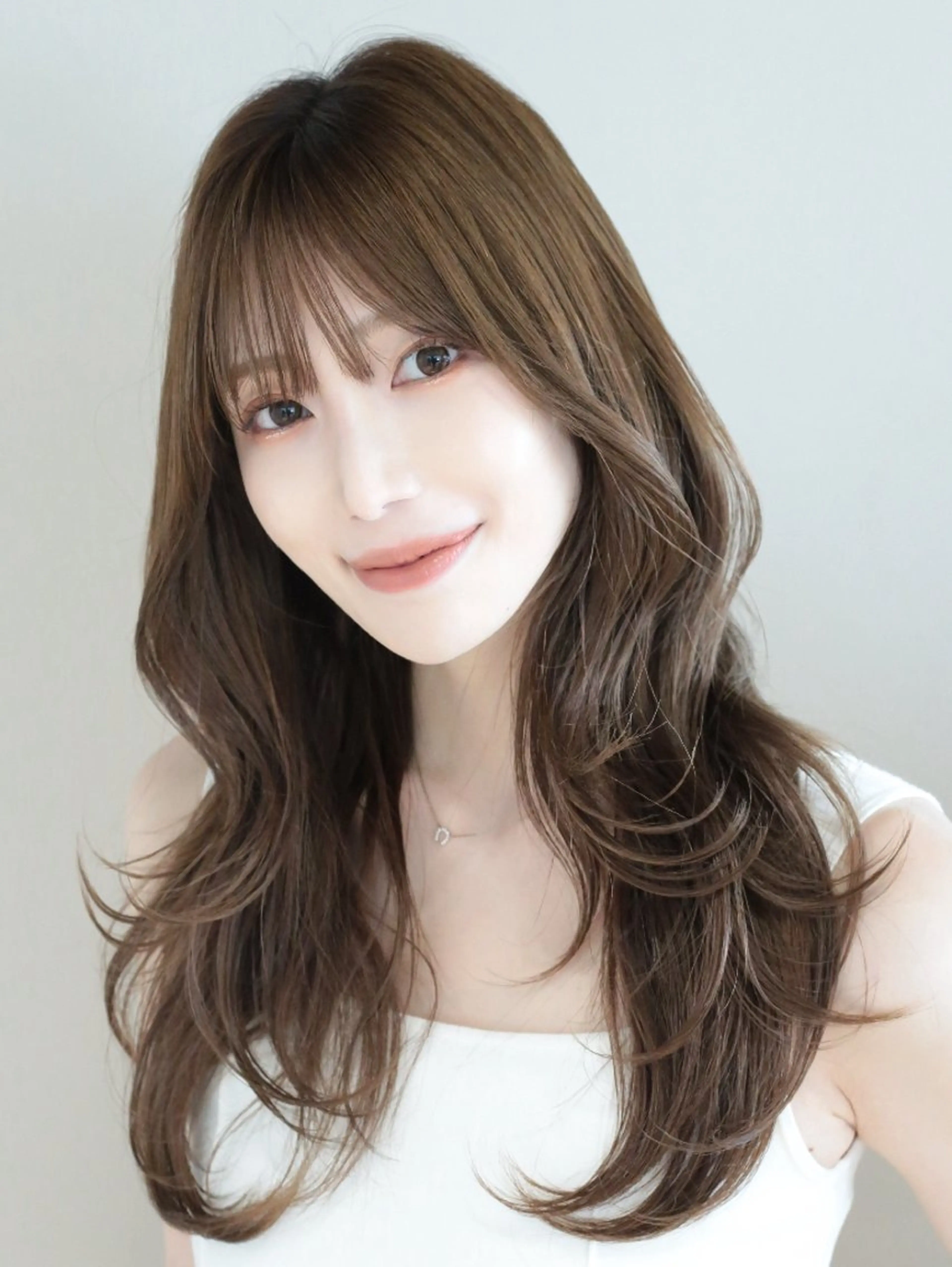 ロング カット ヘアカラー トリートメント Nanako。/韓国 ヘア/顔周りカットのヘアスタイル