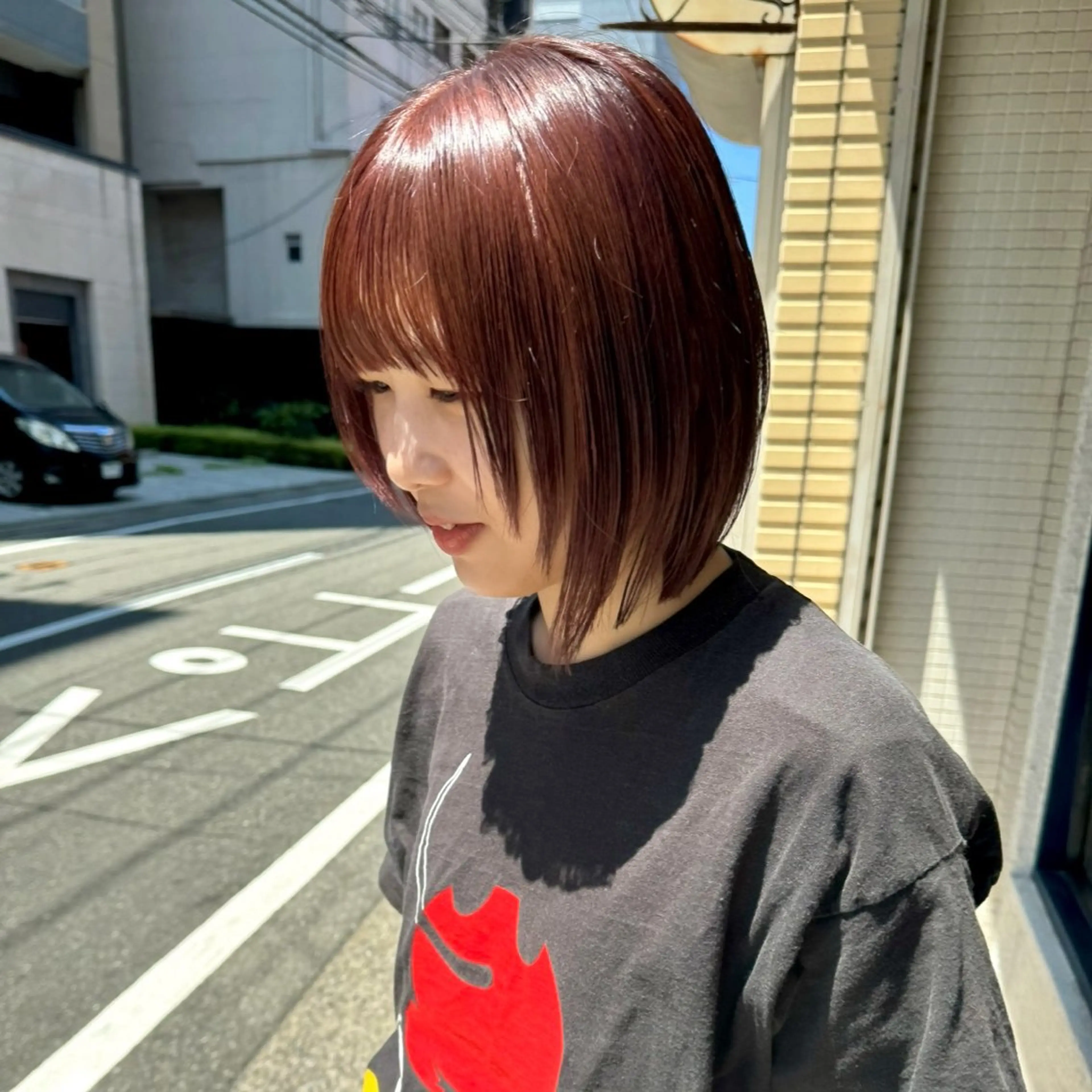 ミディアム カラー カット ヘアカラー トリートメント Lilu しずくのヘアスタイル