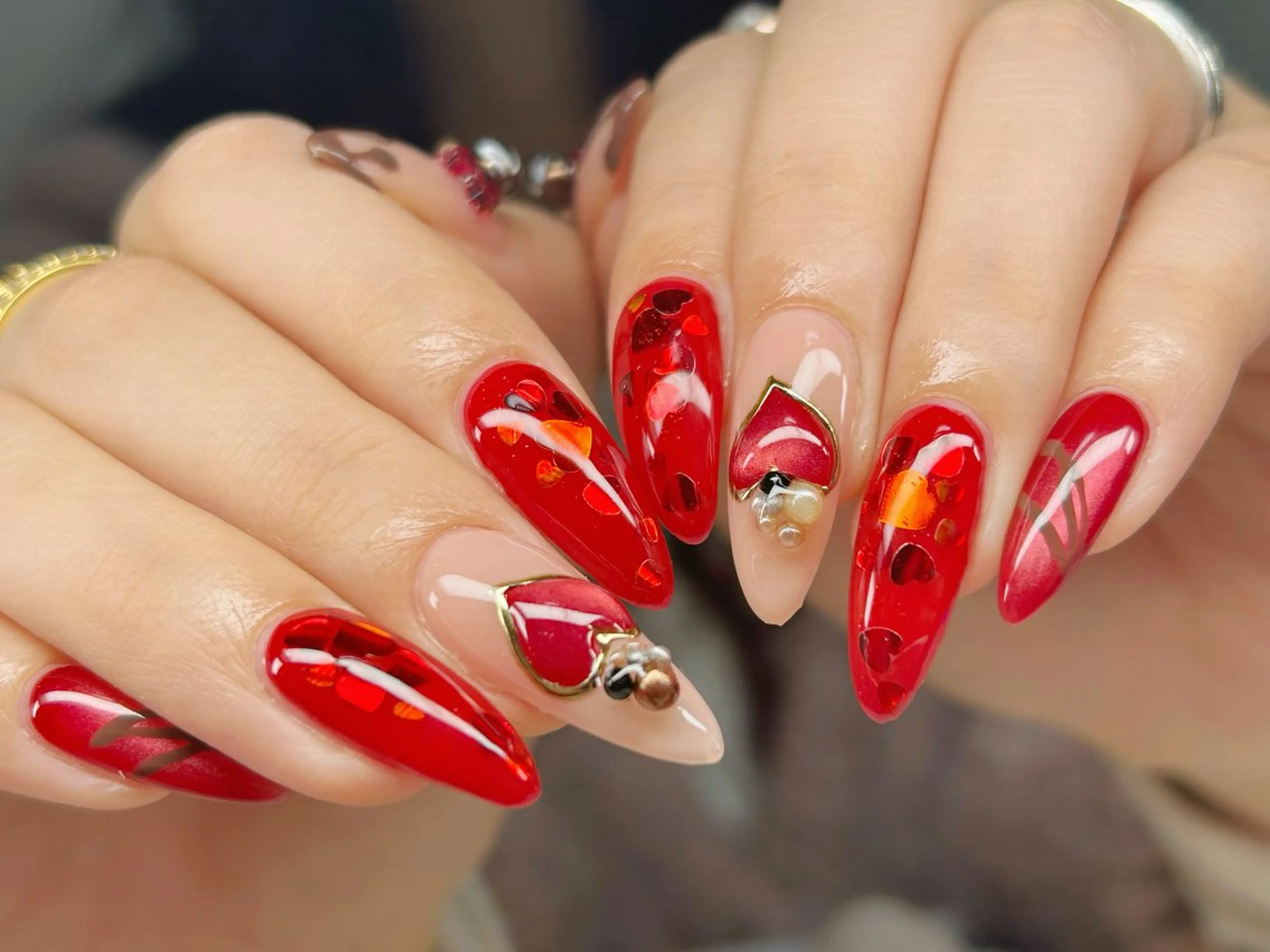 ネイル アートネイル チークネイル 成人式 入学式 長さ出し ハンドネイル Lino Nailのネイルデザイン