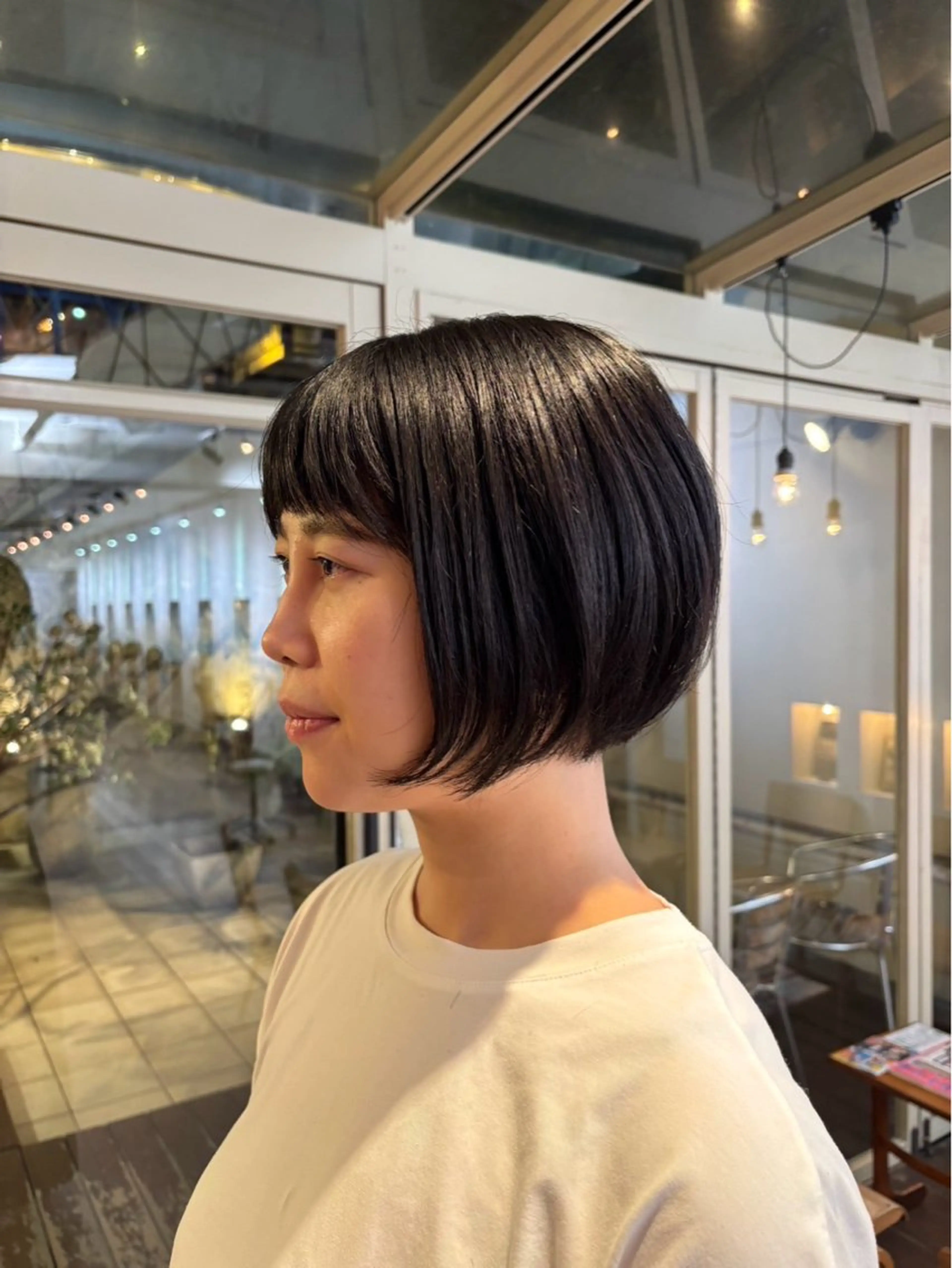 ミディアム カラー くいた あやなのヘアスタイル