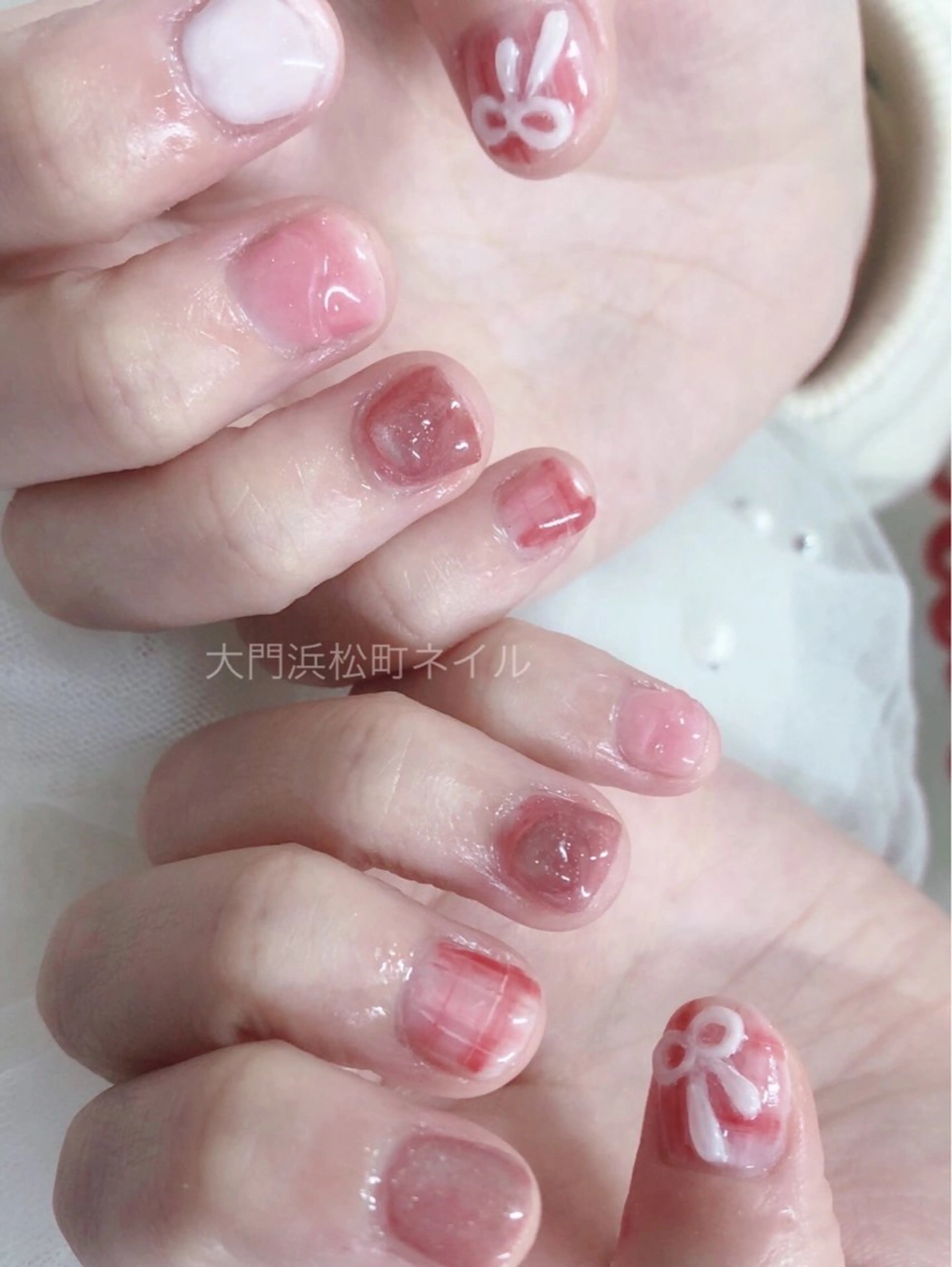ネイル フレンチネイル ガラスフレンチ マグネットネイル ミラーネイル オフィスネイル ハンドネイル ハンドケア 大門浜松町 ネイルのネイルデザイン