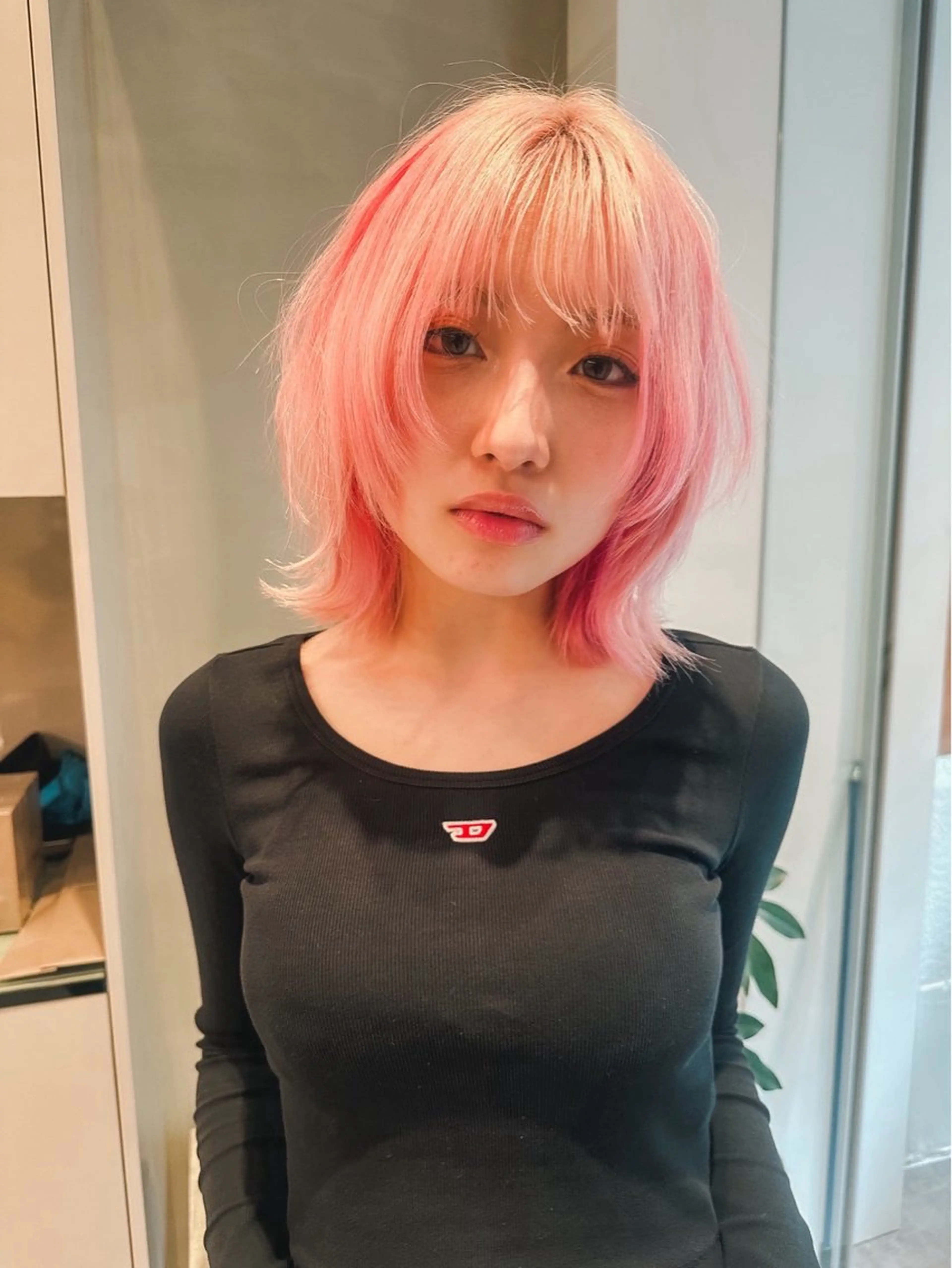 ミディアム カット ヘアカラー トリートメント 村田 灯のヘアスタイル