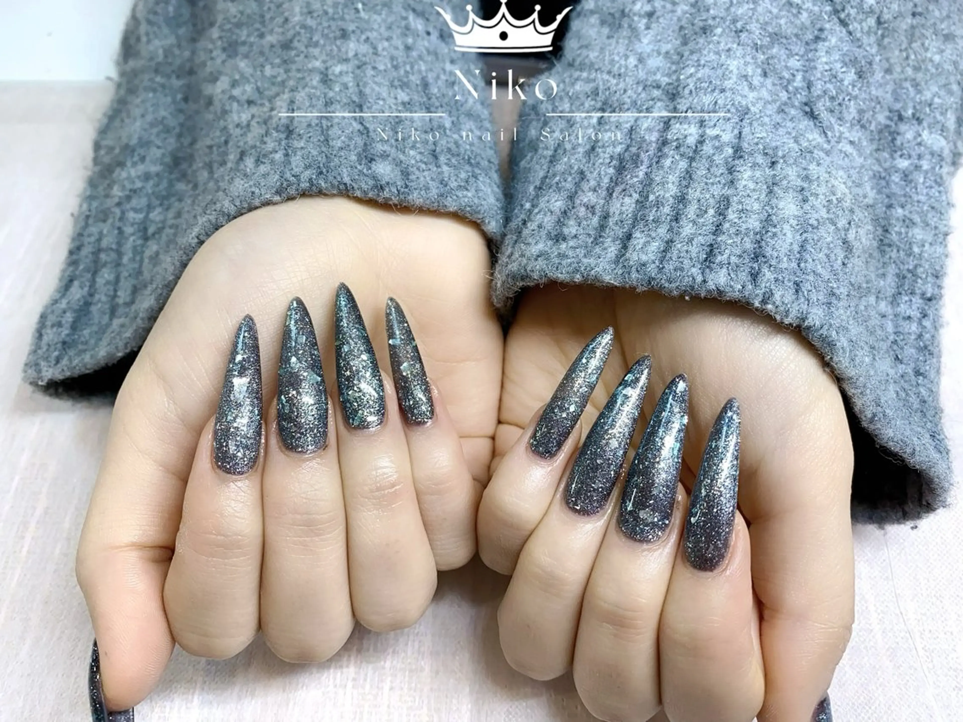 ネイル チークネイル 長さ出し フットネイル フレンチネイル ジェルネイル Niko 星星のネイルデザイン