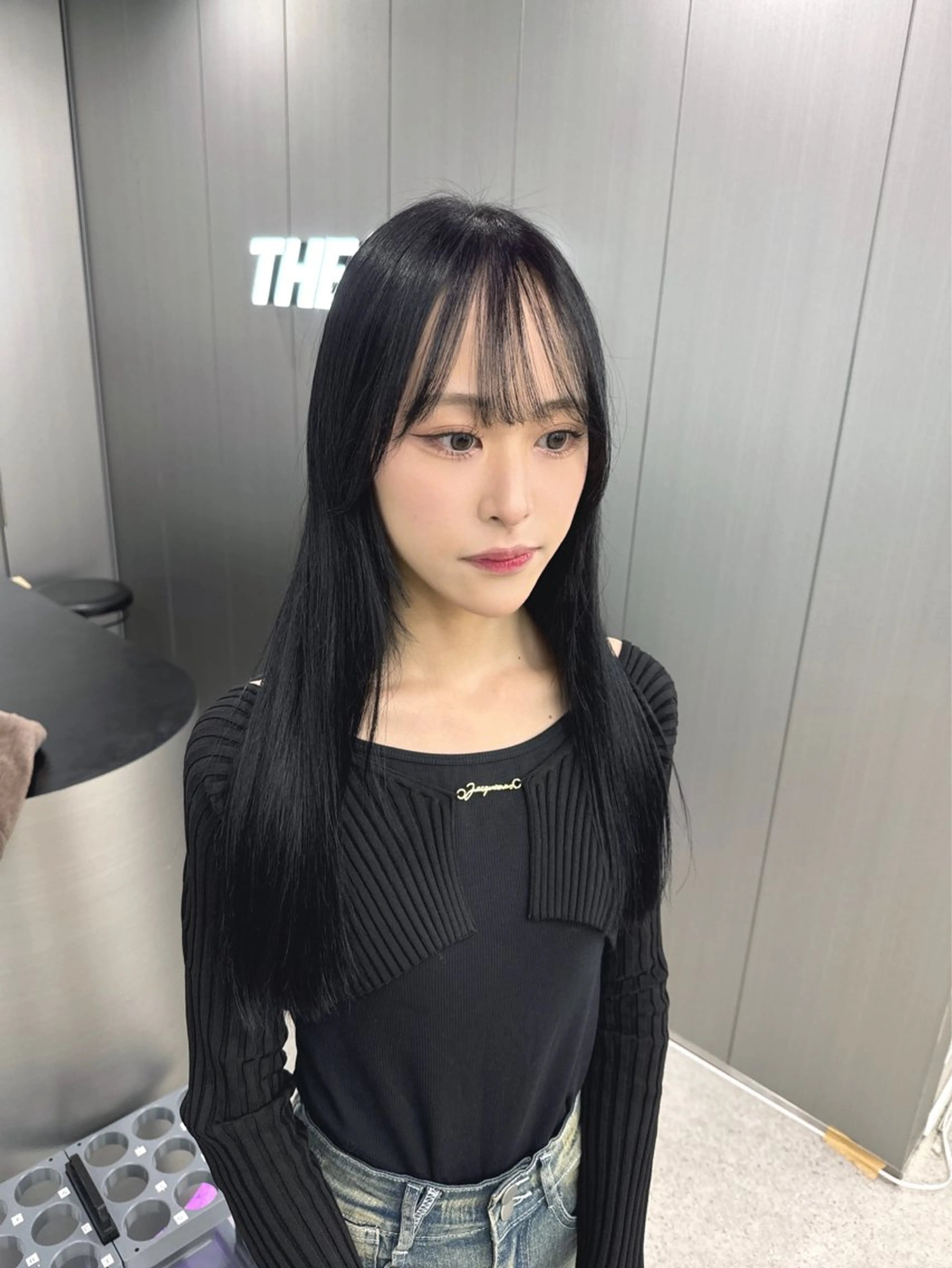 ロング カラー カット ヘアカラー トリートメント 暗髪🩶ラベンダー/ ブルー/ユウナ🤍のヘアスタイル