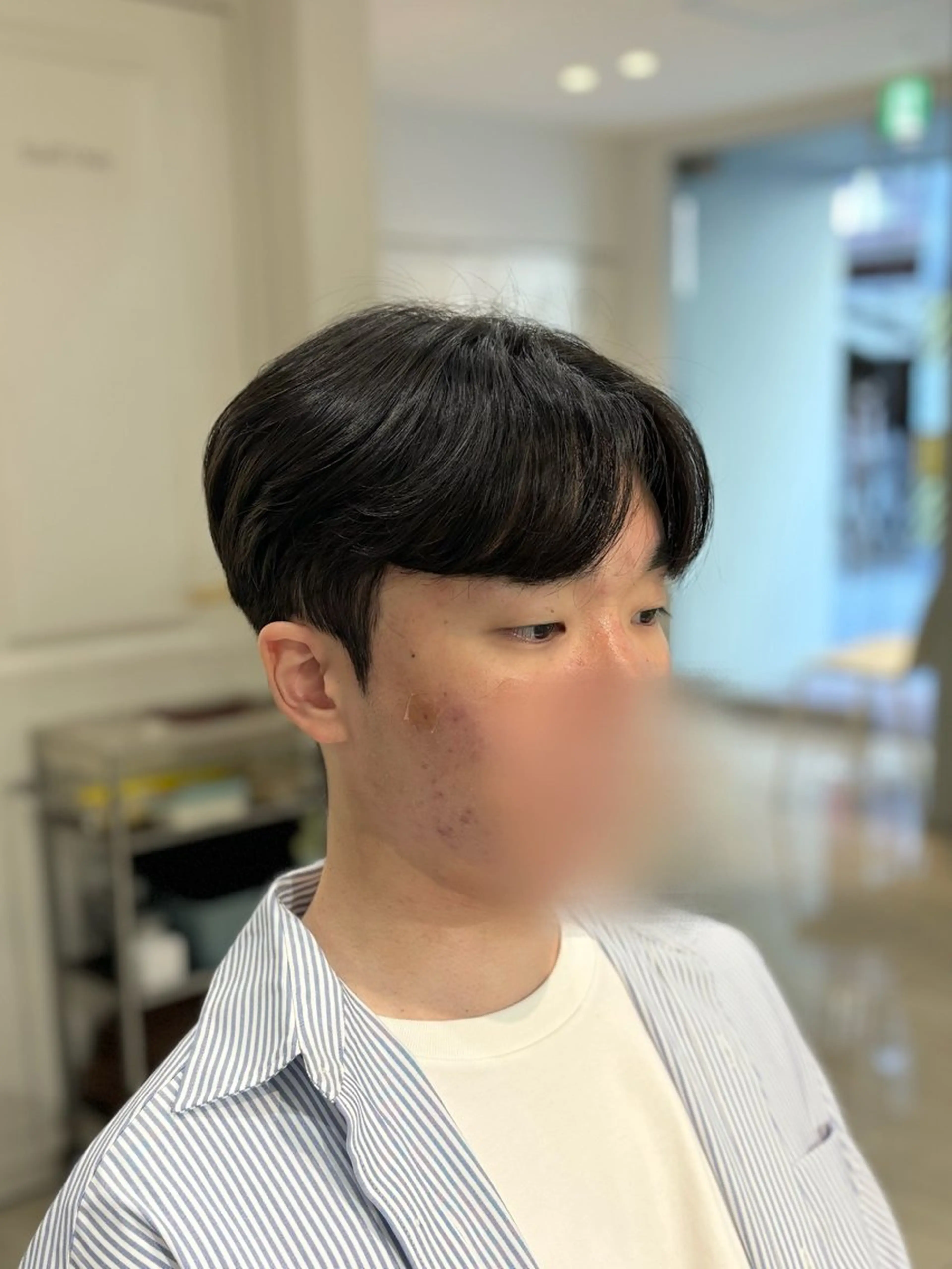 ショート パーマ メンズ カット パーマ 縮毛矯正 韓国メンズヘア/ ダウンパーマ/歩夢のヘアスタイル