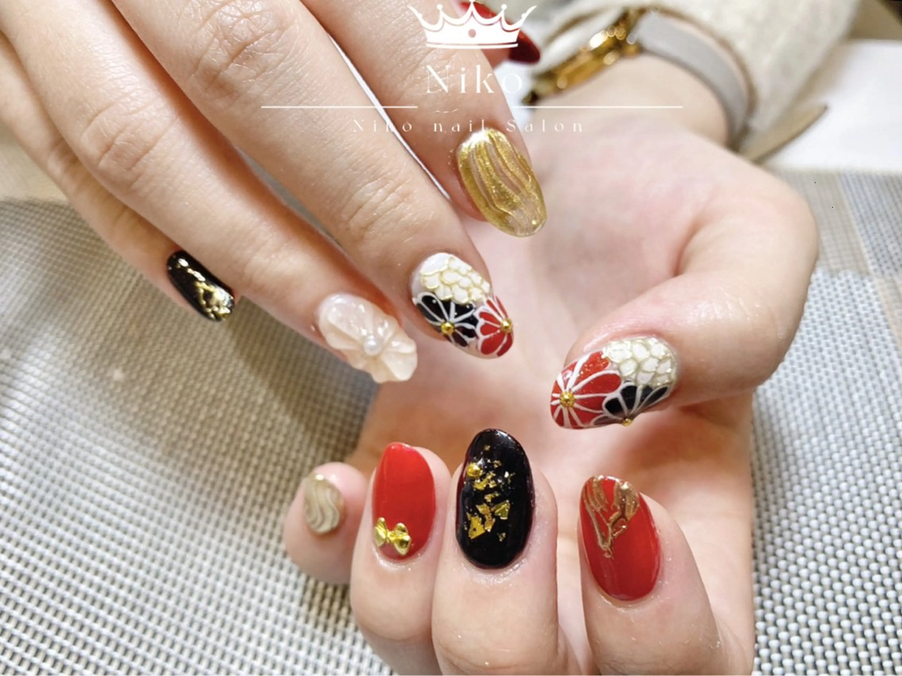 ネイル 長さ出し ジェルネイル ハート 韓国ネイル ニュアンスネイル Niko nailサロンのネイルデザイン